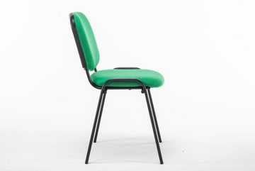 TPFLiving Besucherstuhl Keen mit hochwertiger Polsterung - Konferenzstuhl (Besprechungsstuhl - Warteraumstuhl - Messestuhl), Gestell: Metall schwarz - Sitzfläche: Stoff grün