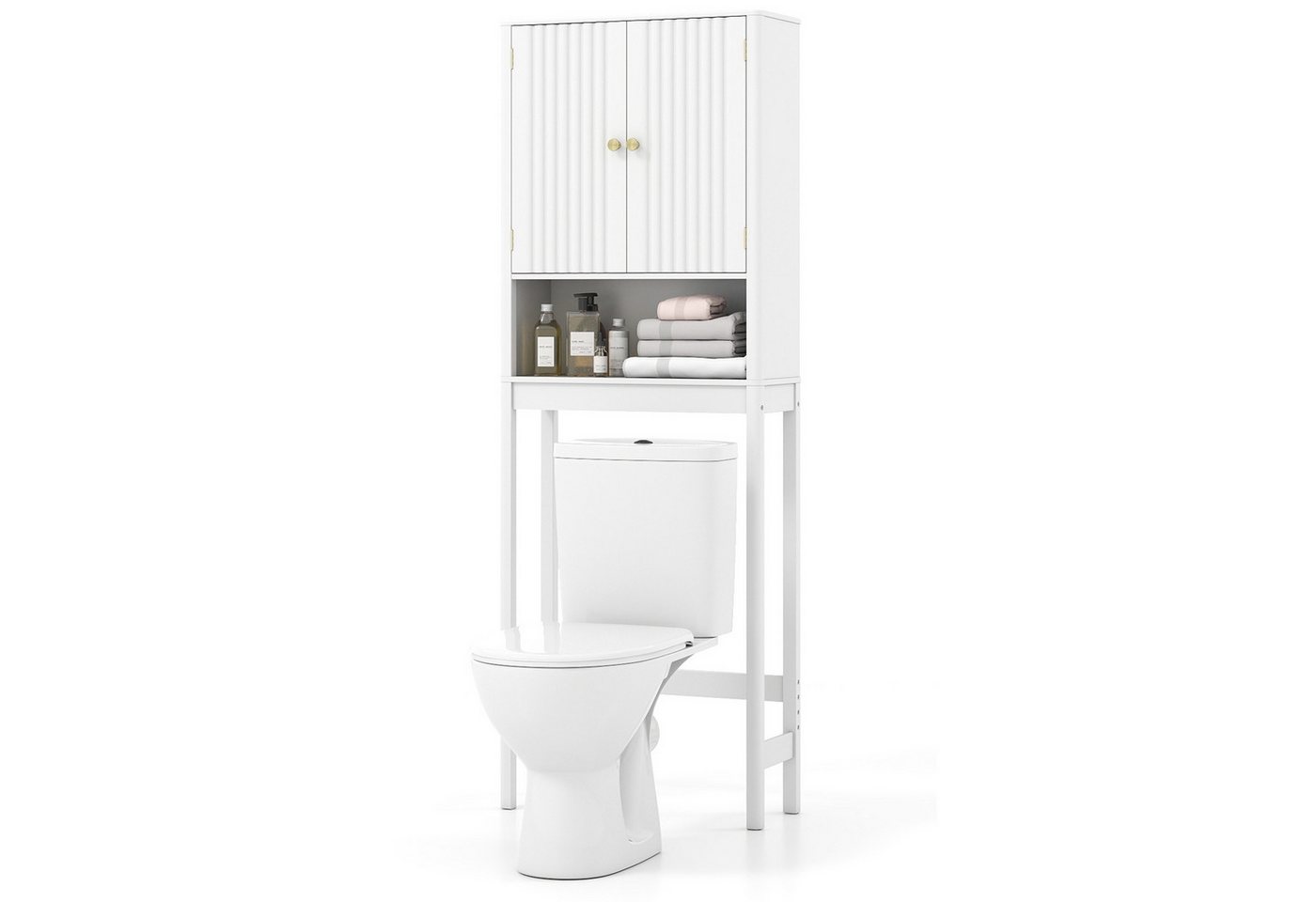 COSTWAY Badregal, Toilettenschrank Überbauschrank mit Türen 168 cm