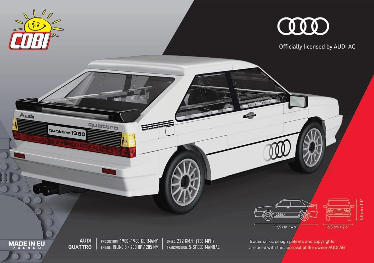 COBI COBI Audi Quattro (1980) Weiß Bauset 79 Teile 1:35 Konstruktions-Spielset