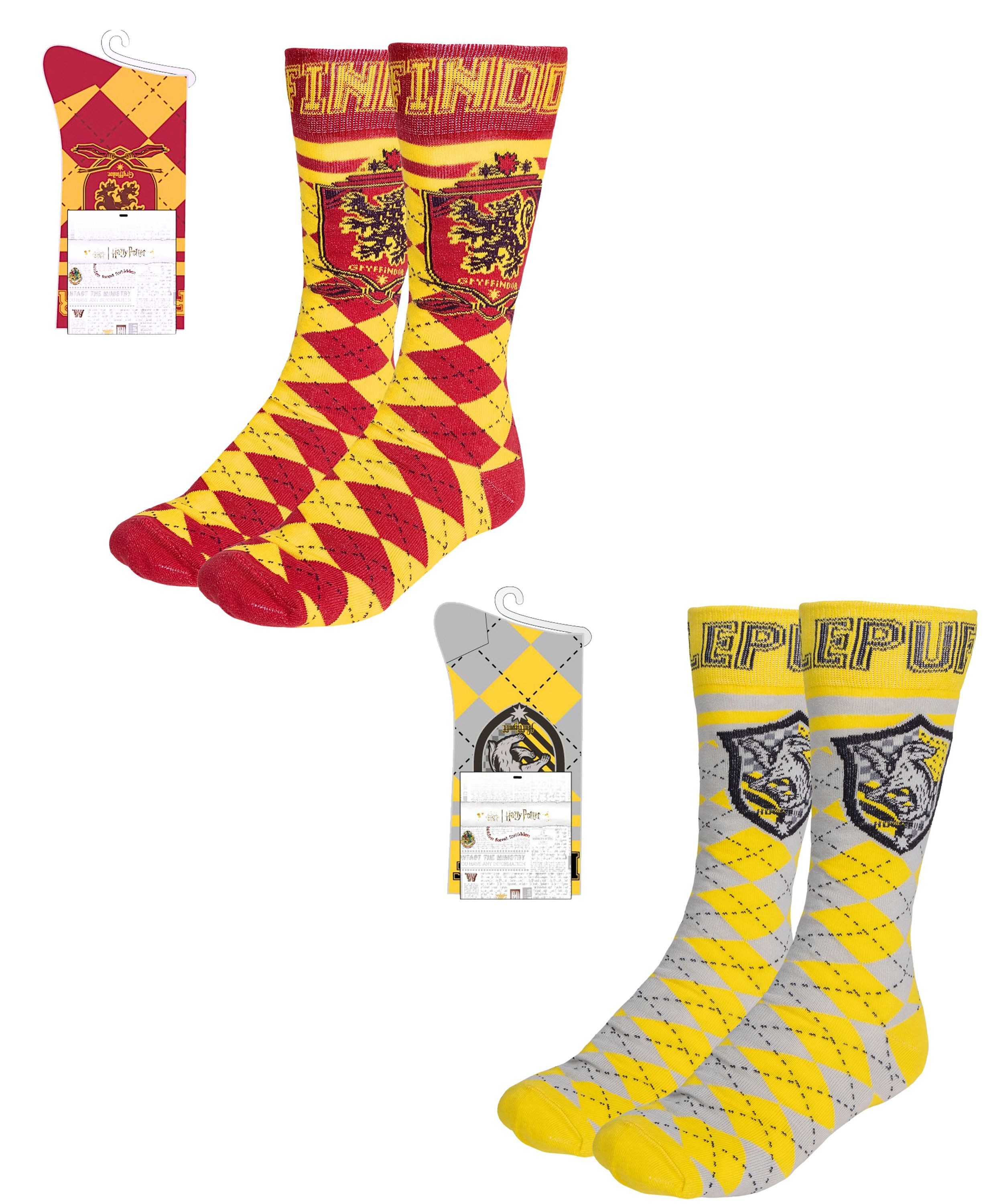 Harry Potter Носки Hufflepuff - Gryffindor (2-Paar) Baumwoll-Socken Размер 38-45