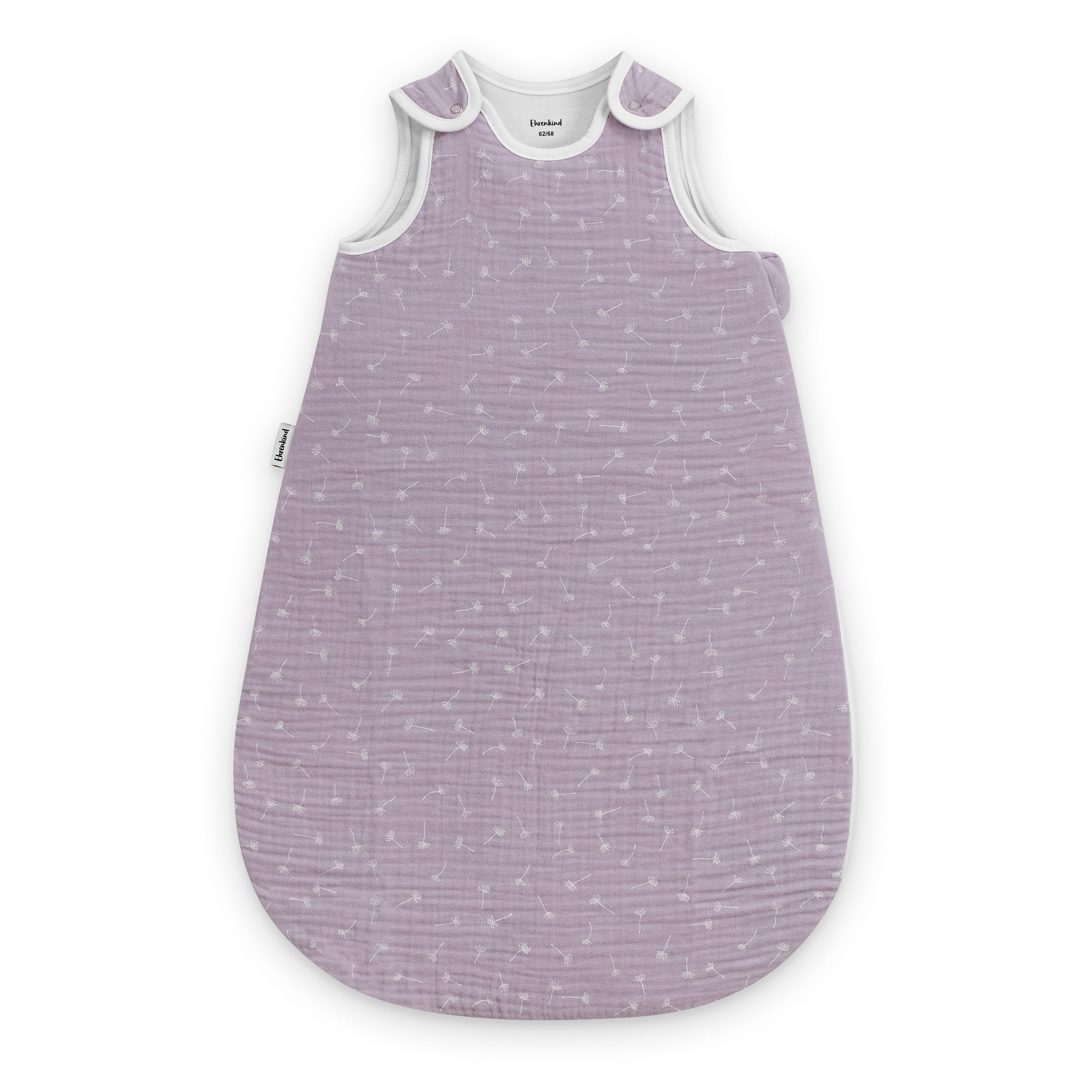 Ehrenkind Babyschlafsack Musselin Ganzjahresschlafsack Rund, 2.5 TOG (mit atmungsaktiver Bio-Baumwolle), für guten Schlaf zu jeder Jahreszeit