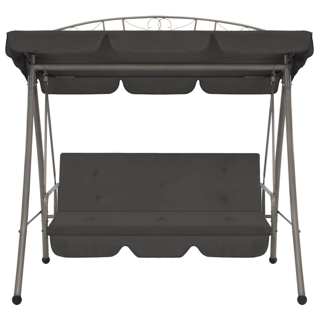 vidaXL Hollywoodschaukel NA Gartenschaukel mit Bettfunktion und Dach 198x120x205 cm Stahl