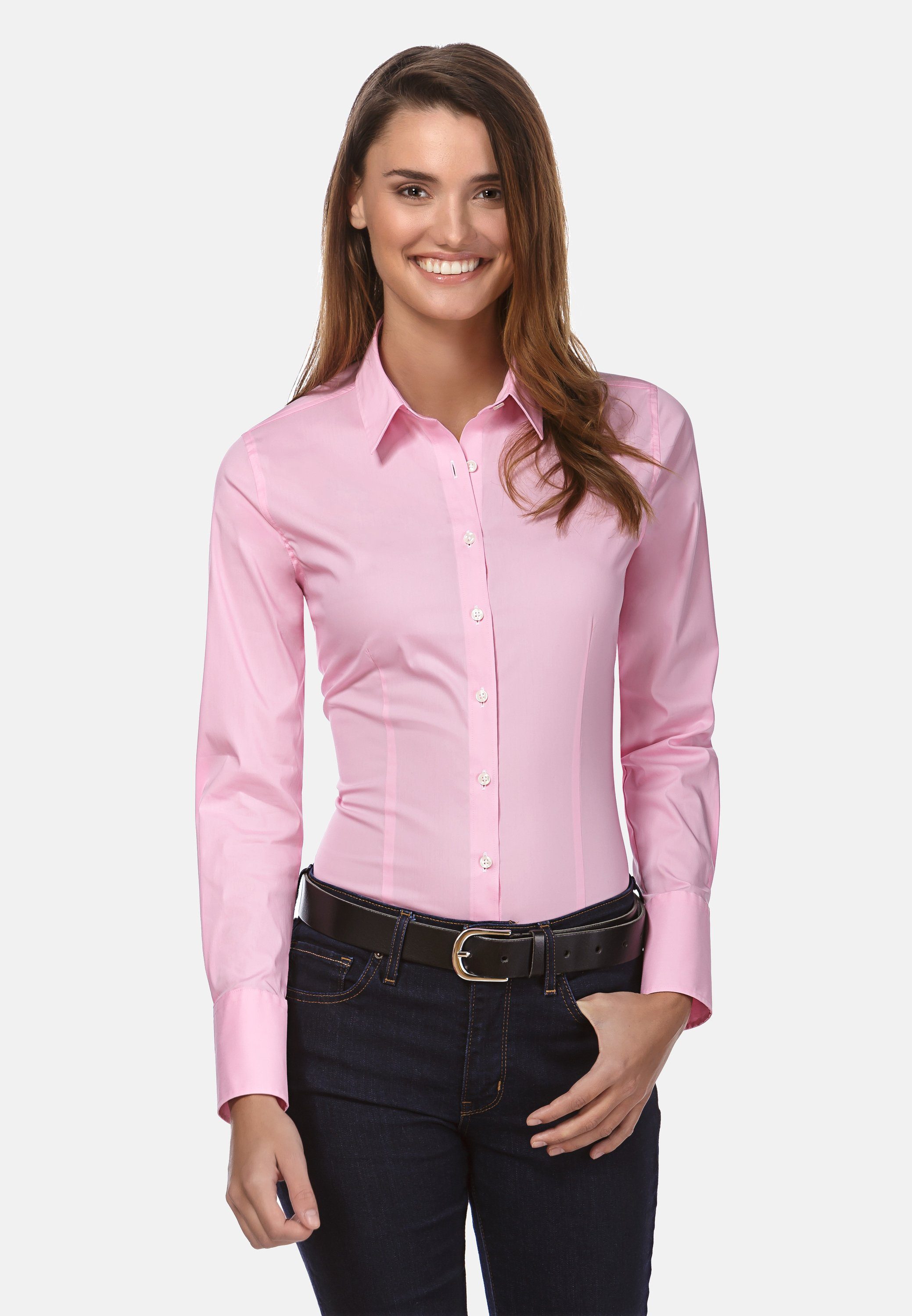 Vincenzo Boretti Klassische Bluse tailliert stretch günstig online kaufen