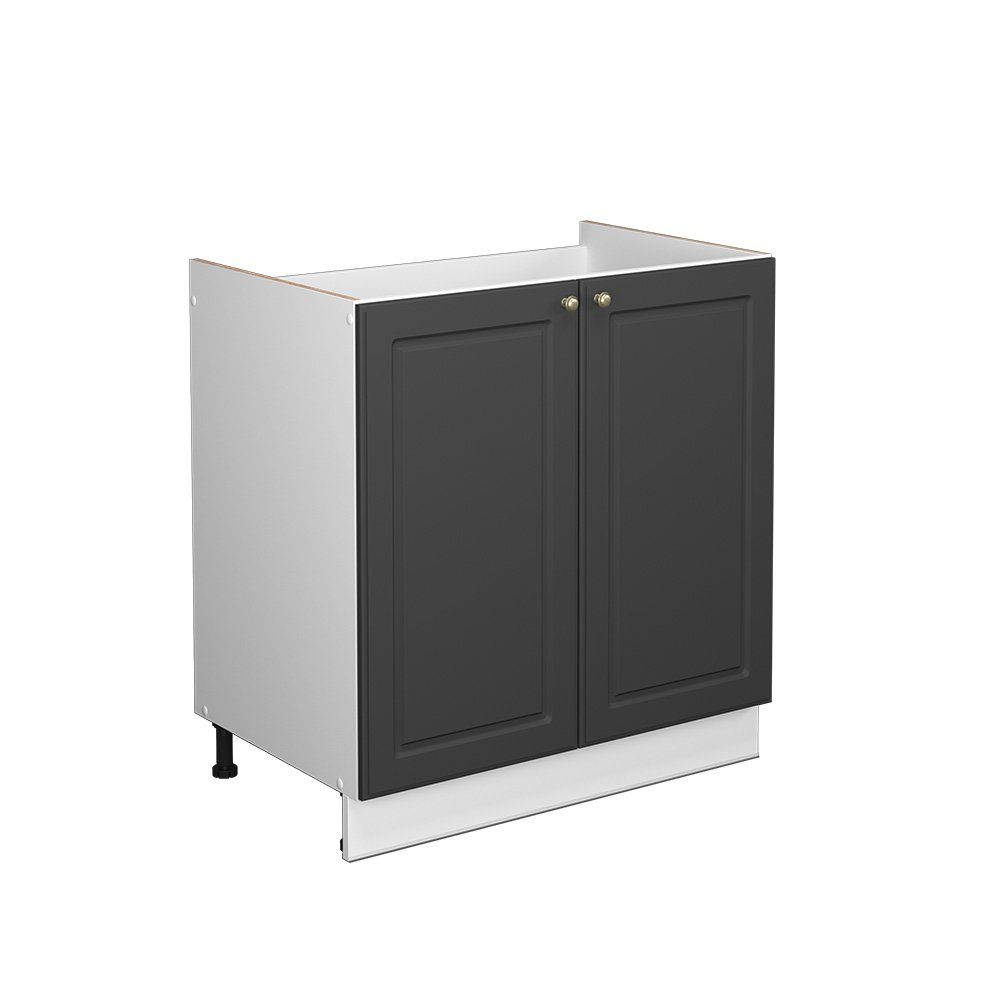 Vicco Unterschrank Fame-Line, Anthrazit-Gold/Weiß, 80 cm ohne Arbeitsplatte (1-St)