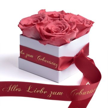 ROSEMARIE SCHULZ Heidelberg Dekoobjekt Infinity Rosenbox Alles Liebe zum Geburtstag Blumen Geschenk, Echte Rose haltbar bis zu 3 Jahre
