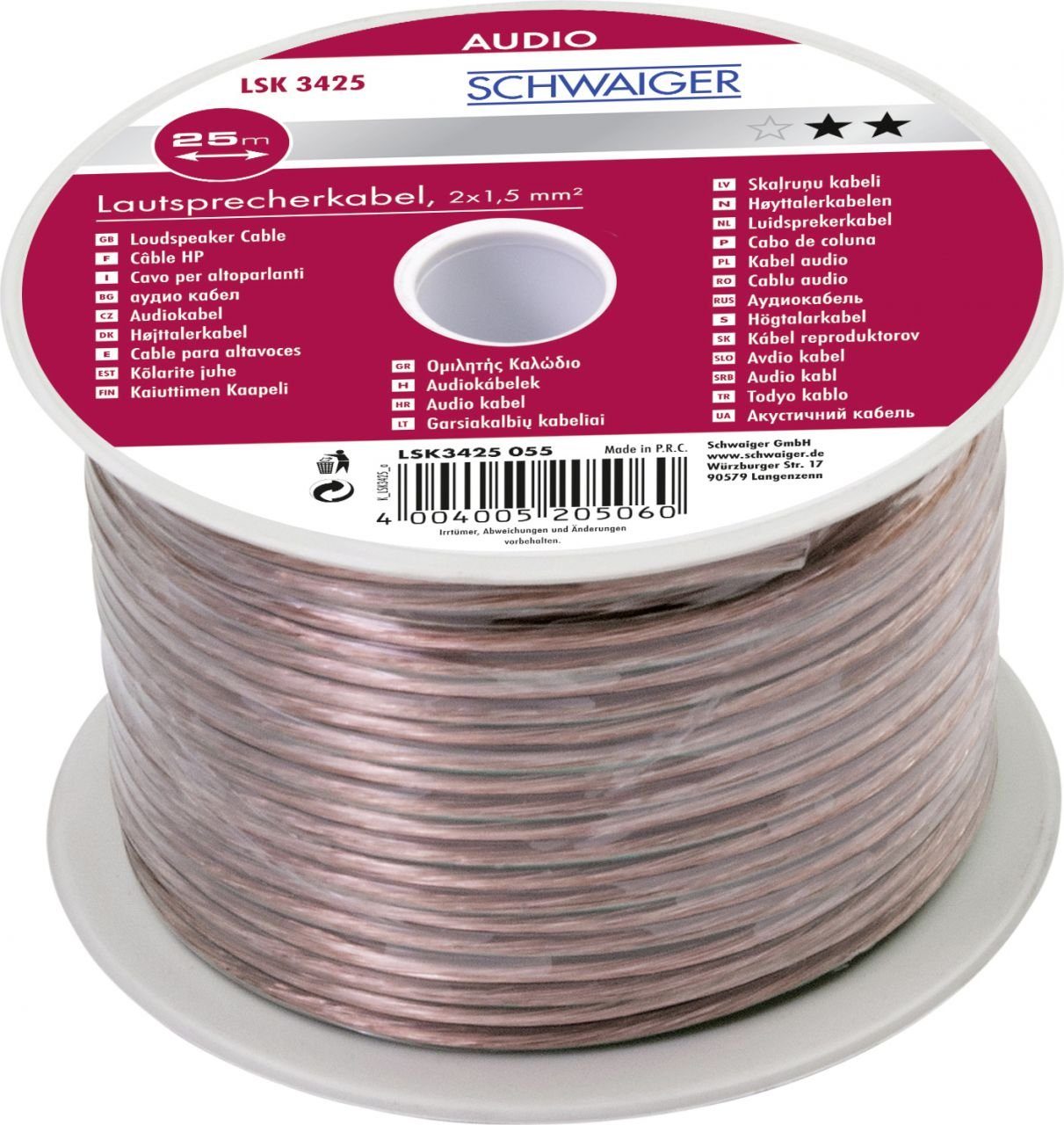 Schwaiger Schwaiger Lautsprecherkabel LSK3425 055 Audio- & Video-Adapter