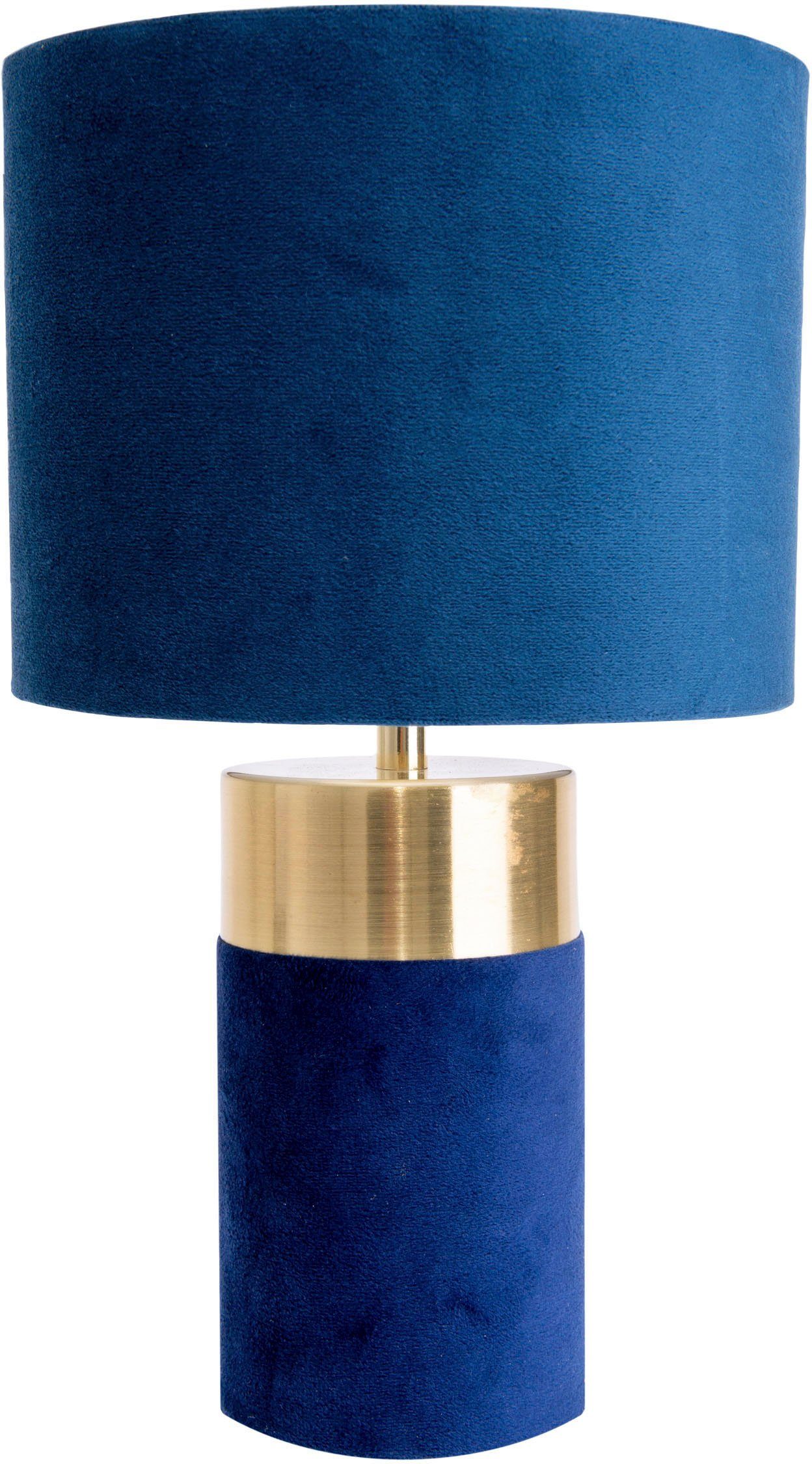 Bordo, blau Zuleitung Leuchtmittel, 150cm gold, blau, ohne 1xE14, Höhe Fuß Tischleuchte Textilschirm näve 32cm,