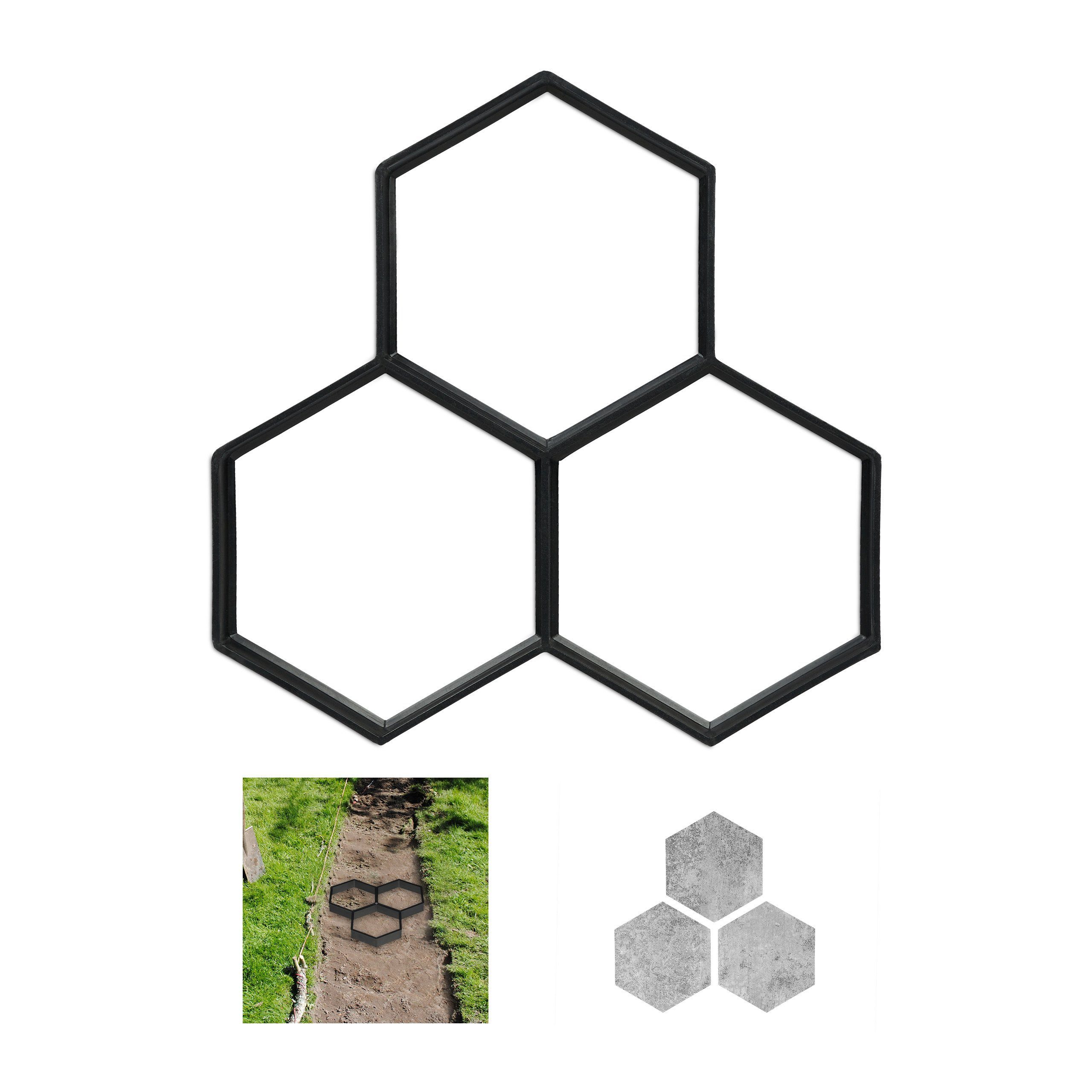 relaxdays GartenMultifunktionsgerät »Pflasterform Hexagon für