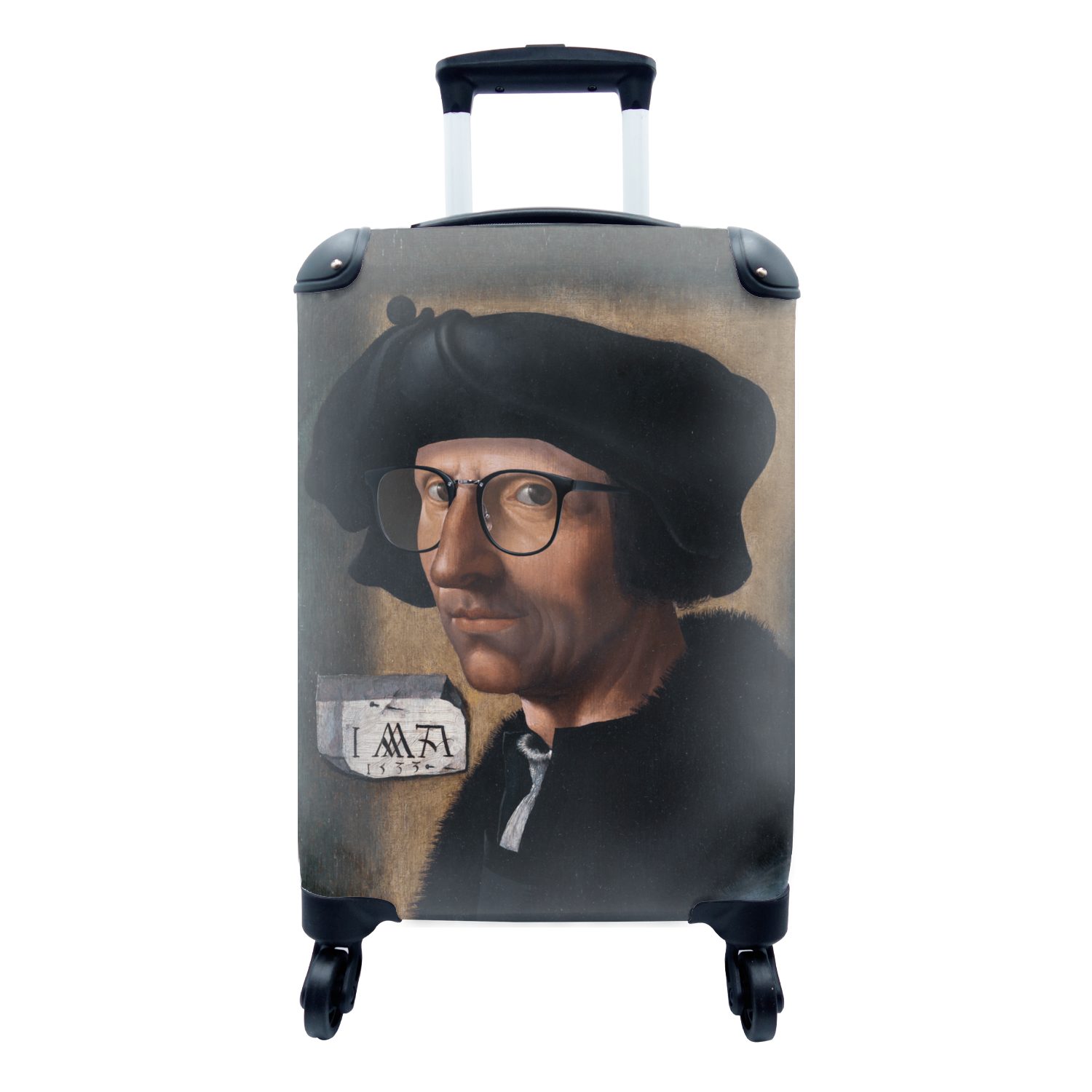 MuchoWow Handgepäckkoffer Selbstporträt - Jacob Cornelisz van Oostsanen - Brille, 4 Rollen, Reisetasche mit rollen, Handgepäck für Ferien, Trolley, Reisekoffer