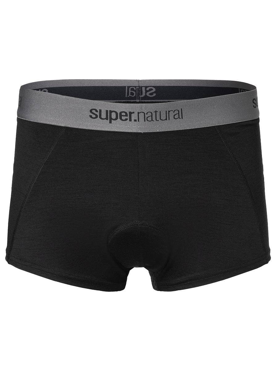SUPER.NATURAL Boxershorts Bike Merino Unstoppable Padded (ergonomisches Sitzpolster) schwarz