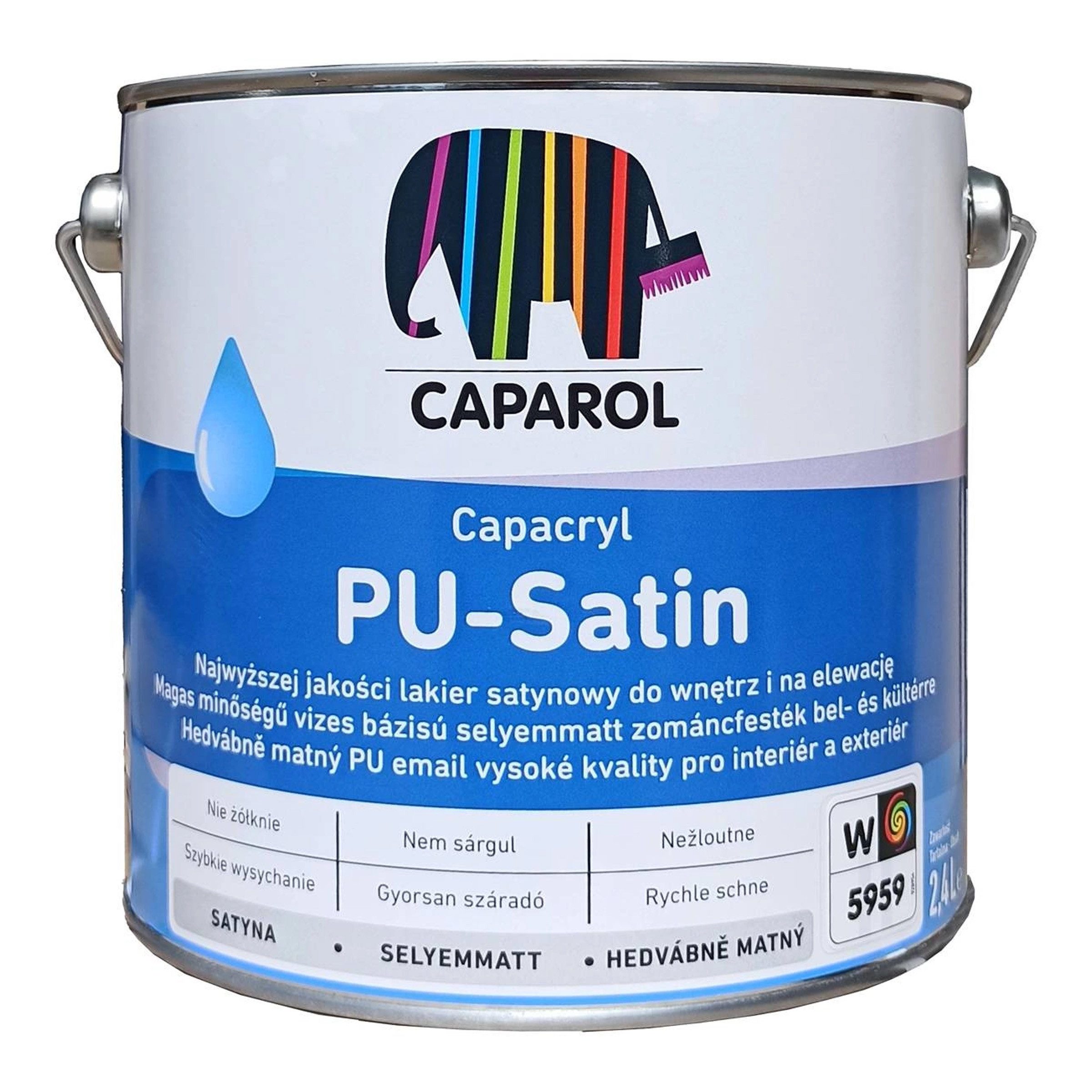 Caparol Lack Caparol Capacryl PU-Satin 2,4L Weißlack Seidenmatt Lack Kratzfest