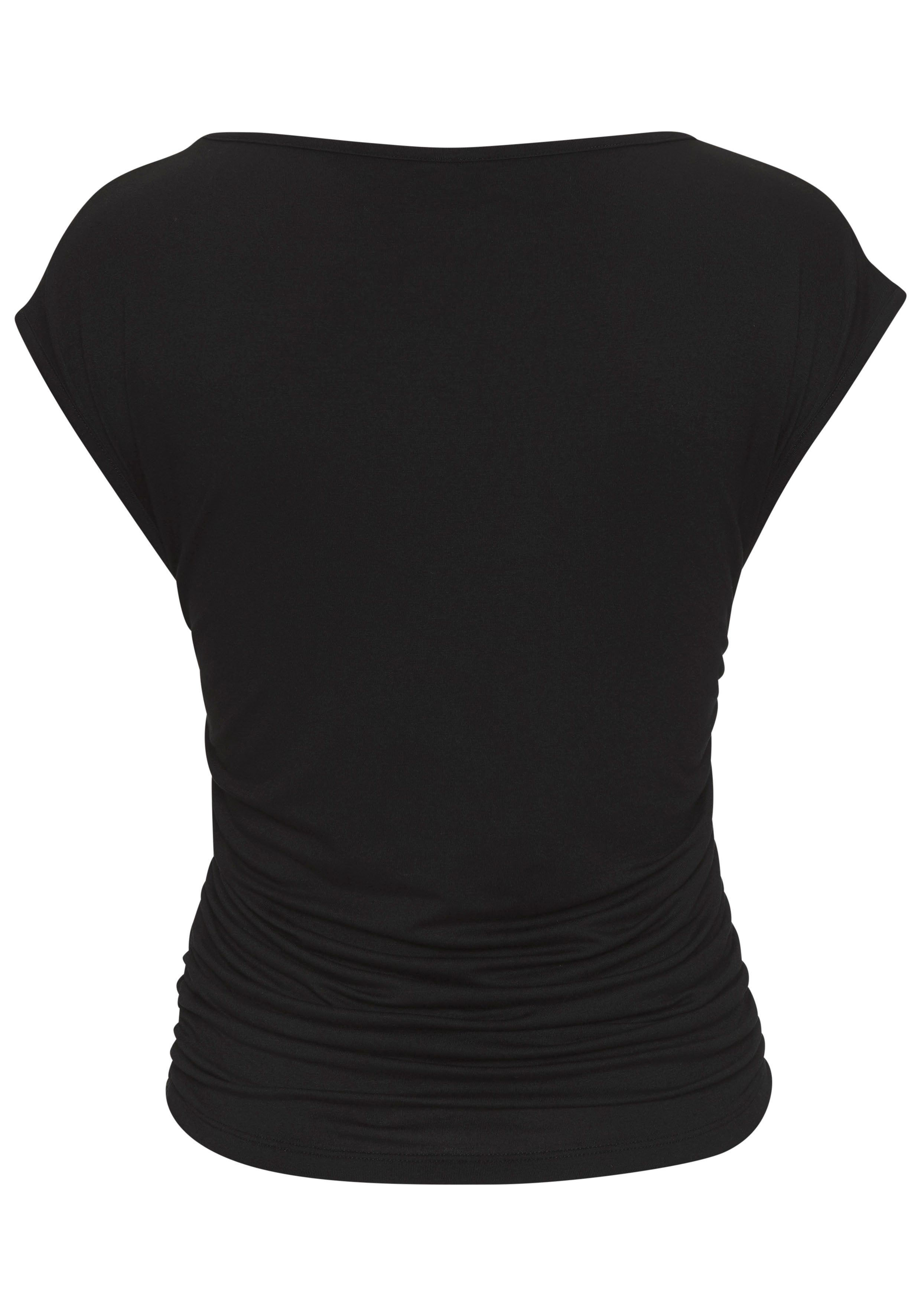 Buffalo T-Shirt mit seitlicher Raffung, Jerseyshirt, Basic