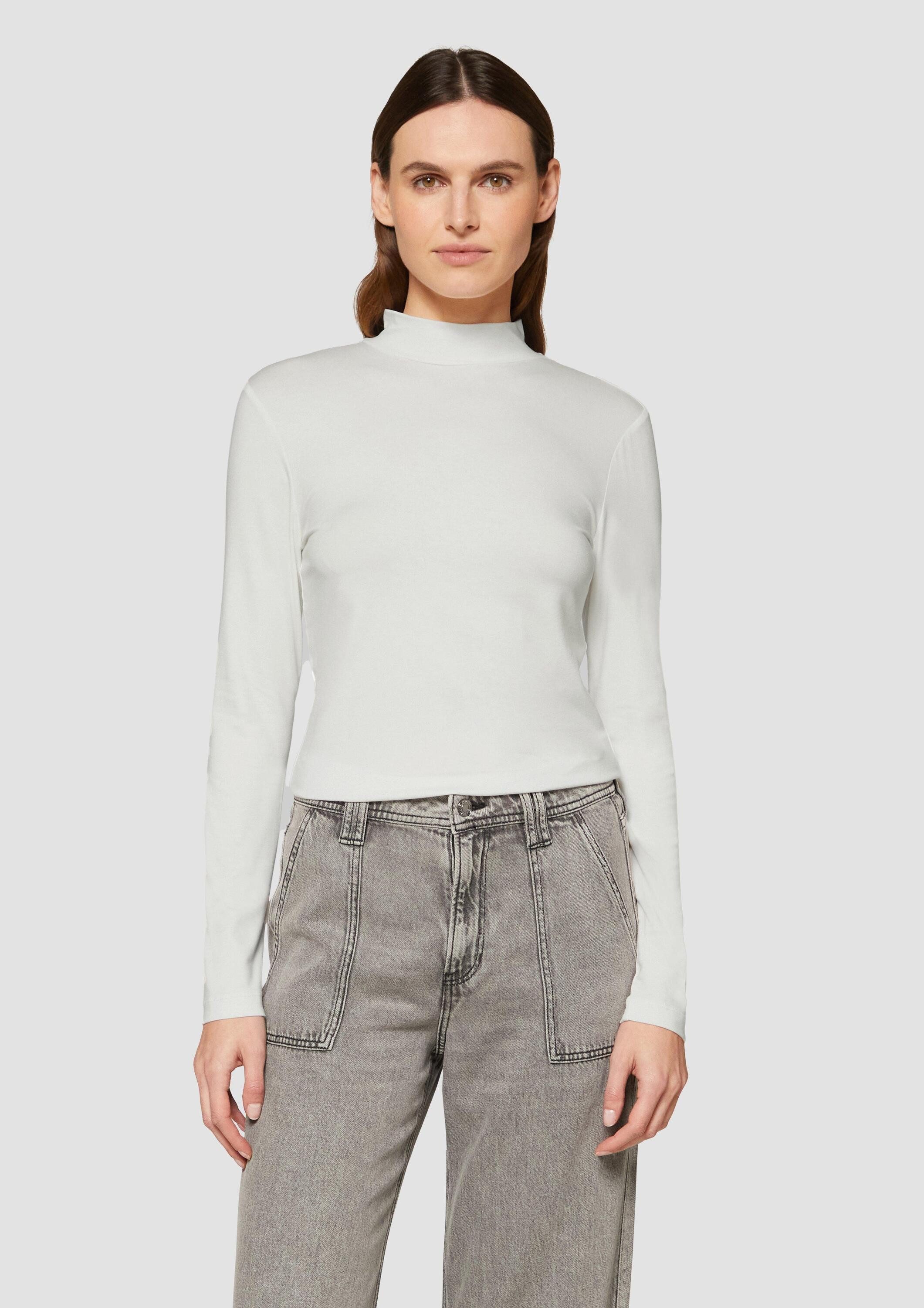 s.Oliver Langarmshirt T-Shirt Schmal geschnittenes Langarmshirt aus Viskose günstig online kaufen