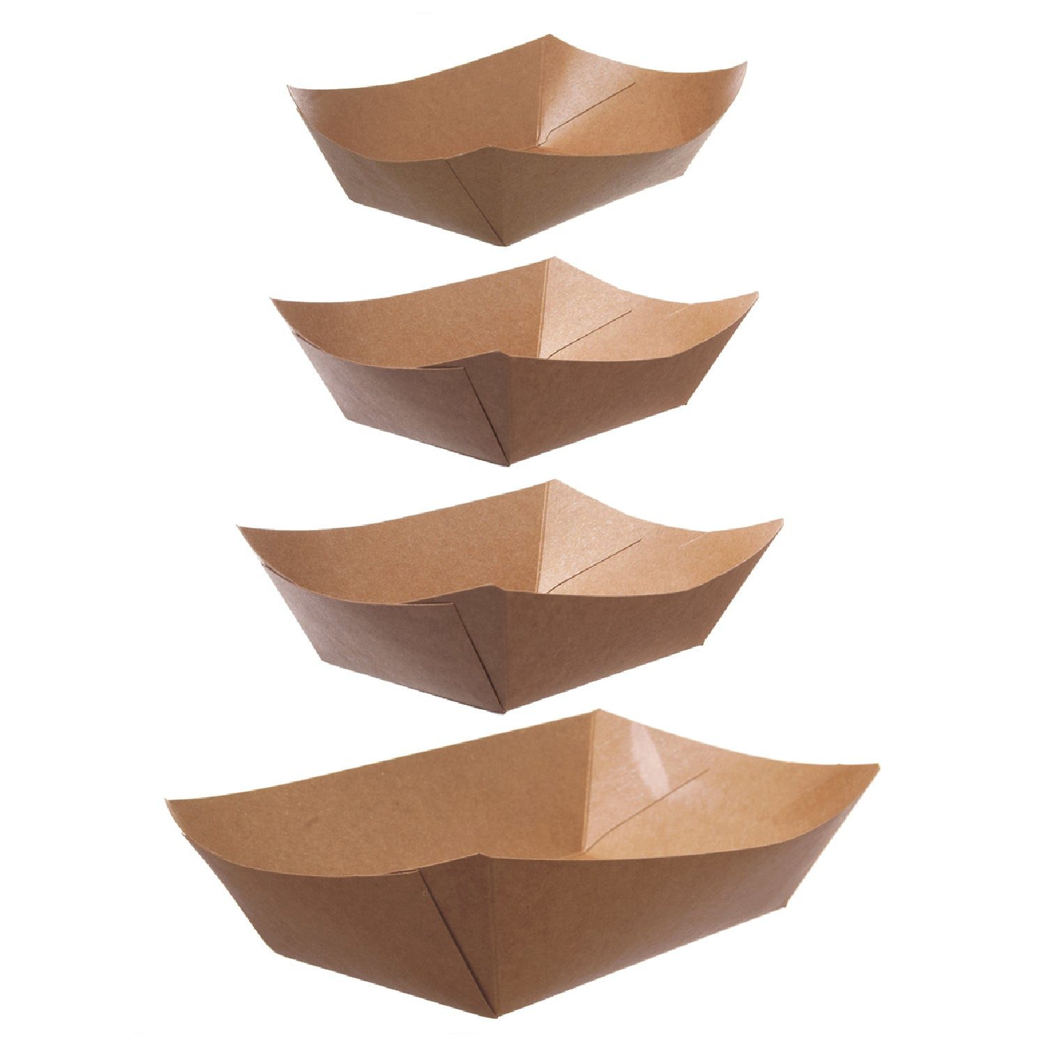 wisefood Einwegschale Snackschale Snacktray 215 x 160 x 50 mm Kraft, Papier, (500-tlg)