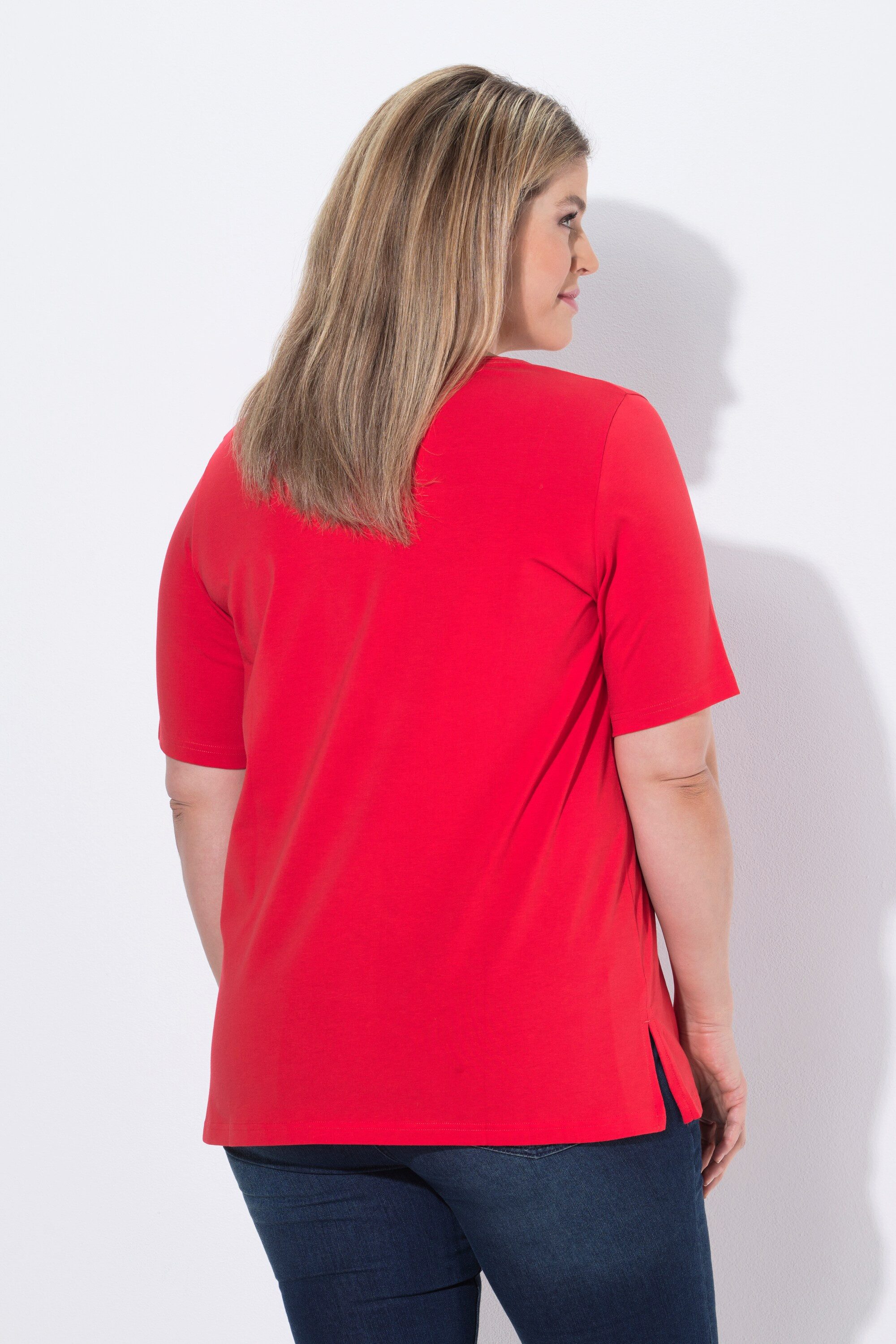 Ulla Popken T-Shirt T-Shirt Möwe Classic Carré-Ausschnitt Halbarm