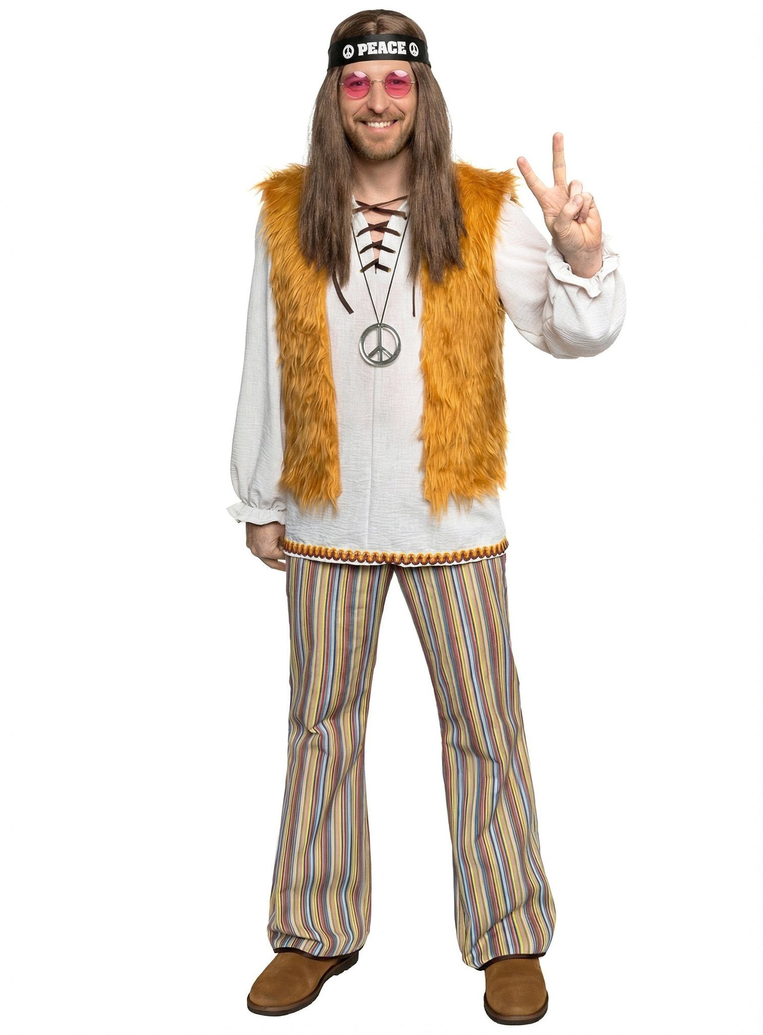 Metamorph Hippie-Kostüm Hippie Kostüm Mann Fasching Karnevalskostüm Herren, günstig online kaufen