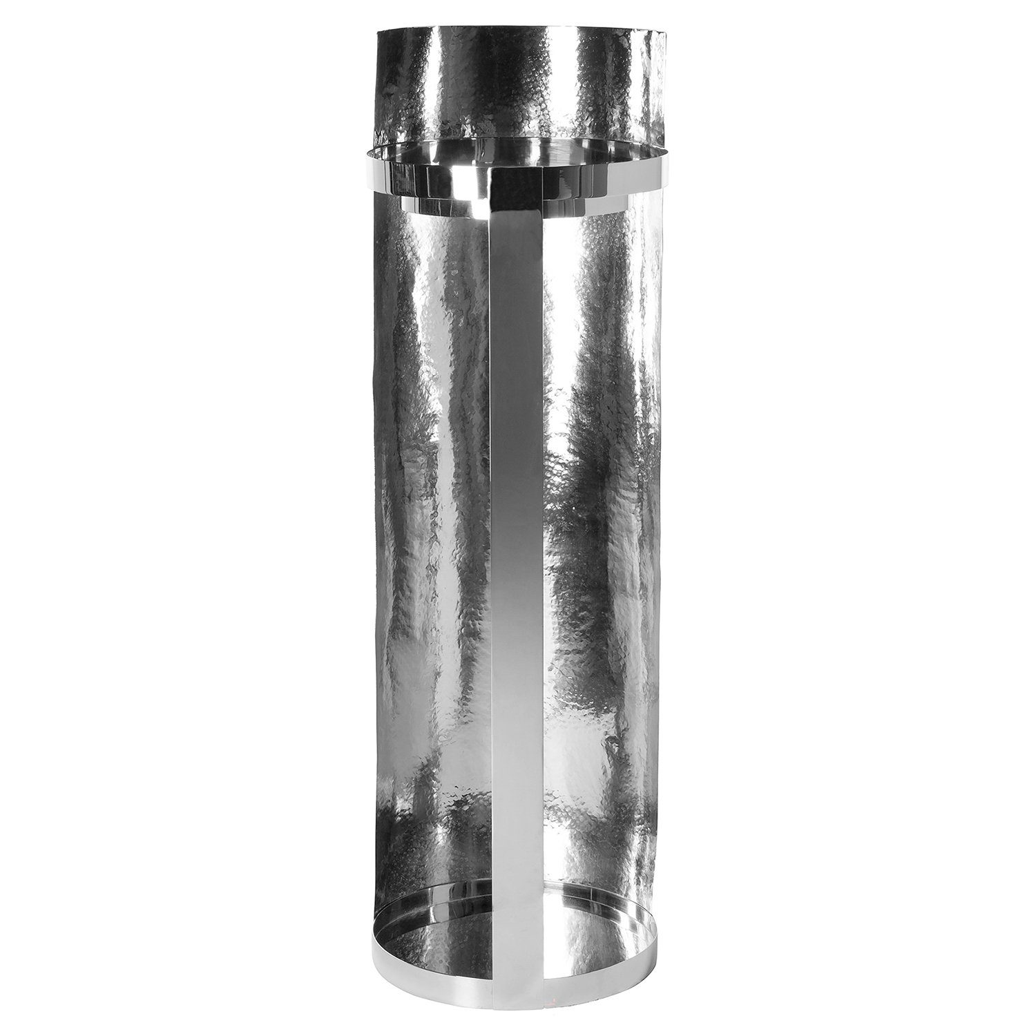 Fink Windlicht Säule / Windlicht MANIAC - silberfarben - Edelstahl - H.94cm x Ø 30cm (1 St., Säule, Windlicht), vernickelt - nicht outdoorgeeignet - ohne Glas