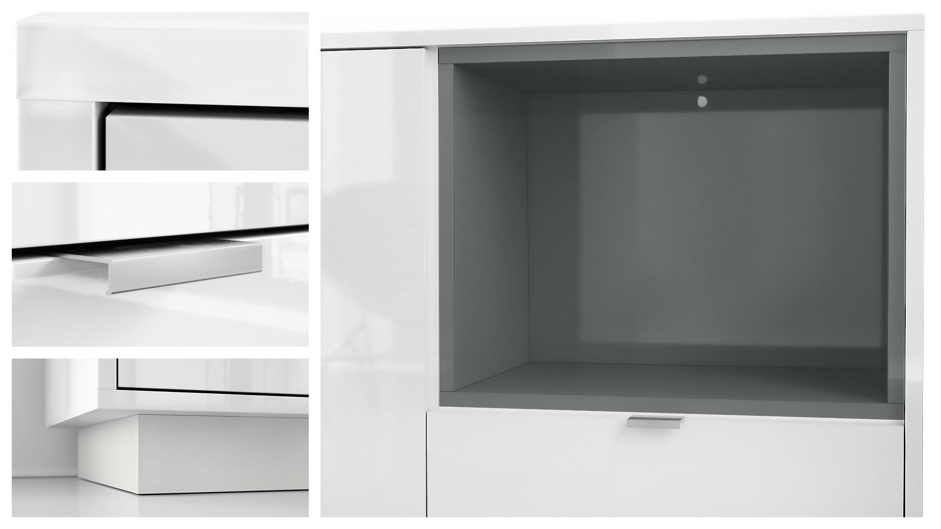 Vladon Kommode Metro (Kommode mit 1 Tür, 2 Schubladen, Made in Germany), Korpus (103 x 88 x 37,5 cm)