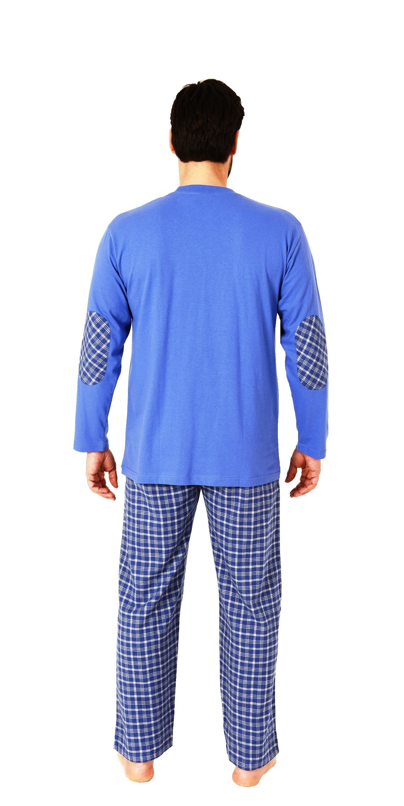 Trend by Normann Pyjama Herren Schlafanzug lang mit Flanell Hose - auch in Übergrößen