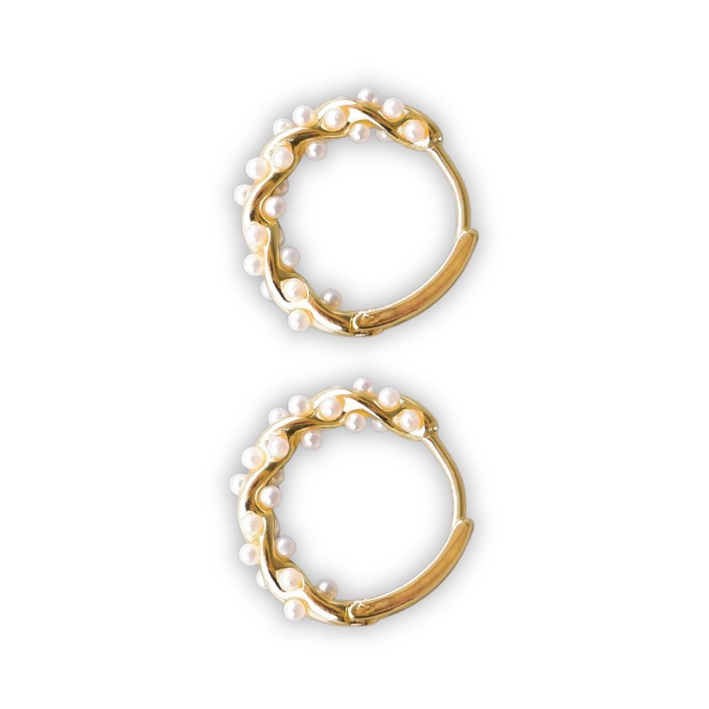 SHELAGO Perlenohrringe - Paar Creolen mit Perlen, elegante Damen Ohrringe ( günstig online kaufen