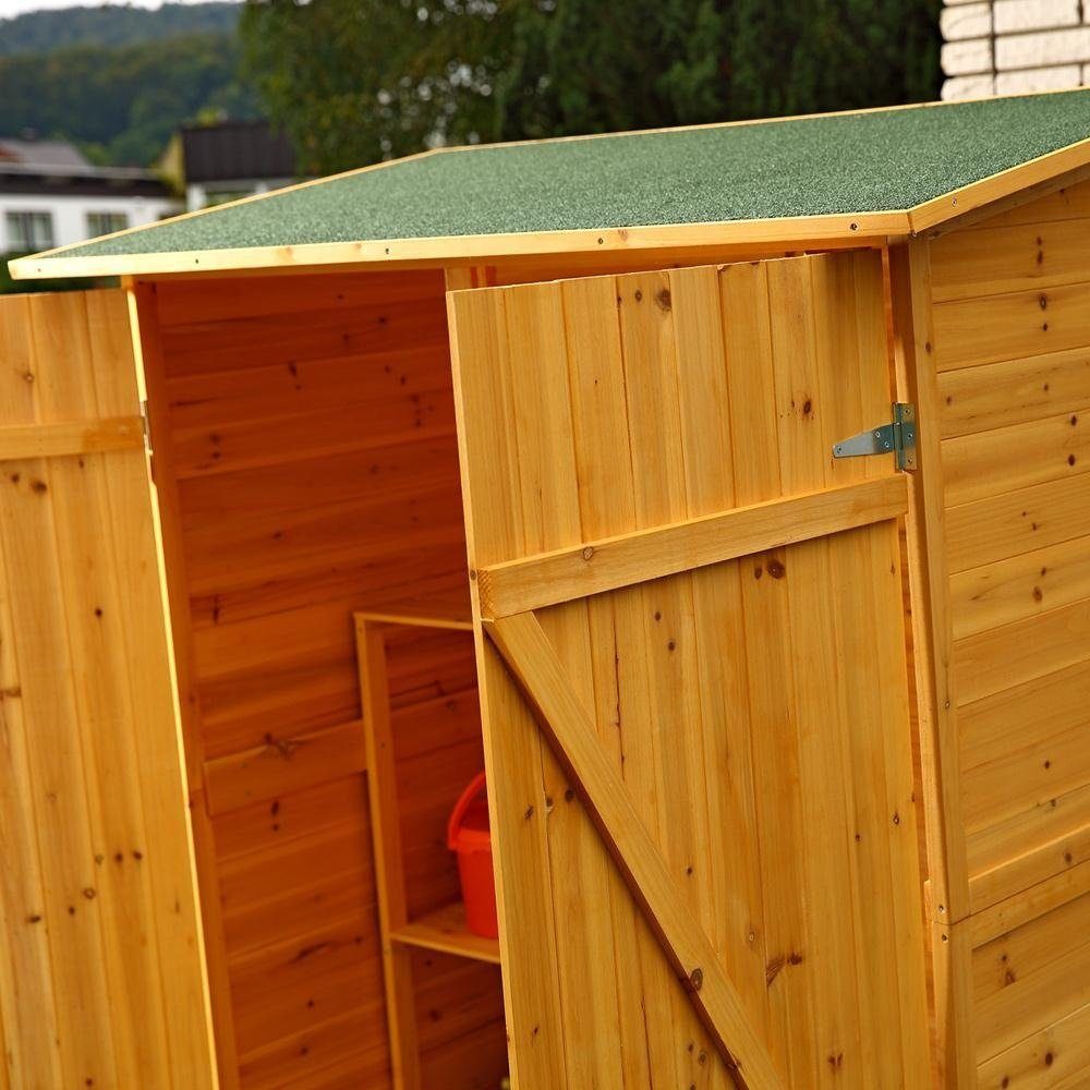 Melko Gerätehaus Gartenhaus Gartenschrank Geräteschuppen Holz 162x140x75CM, BxT: 140x75 cm, (Stück), Witterungsbeständig – Bild 4 von 5