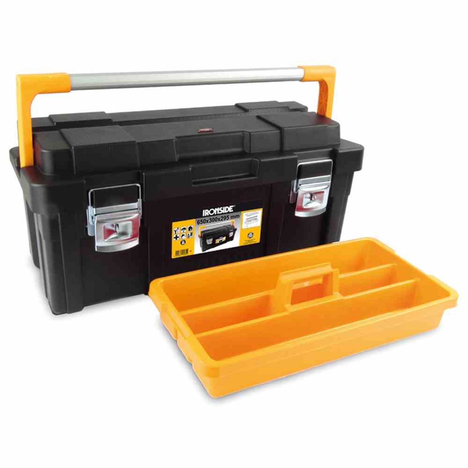 IRONSIDE Werkzeugkoffer Werkzeugkasten Pro plus 650x300x295mm Werkzeugkoffer Werkzeugkiste Wer
