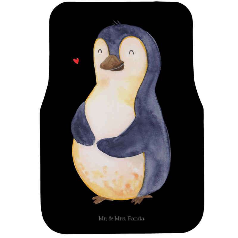 Fußmatte Pinguin Diät - Schwarz - Geschenk, Abspecken, dick, Motivation, Bierb, Mr. & Mrs. Panda, Höhe: 0.5 mm
