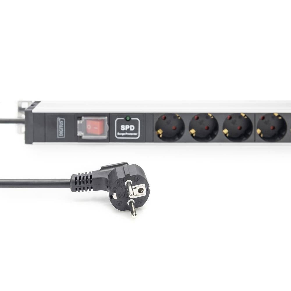 Digitus Netzwerkschrank 1HE Aluminium PDU, Rack Mount, 12 x Schutzkontakt 16A DN-95435