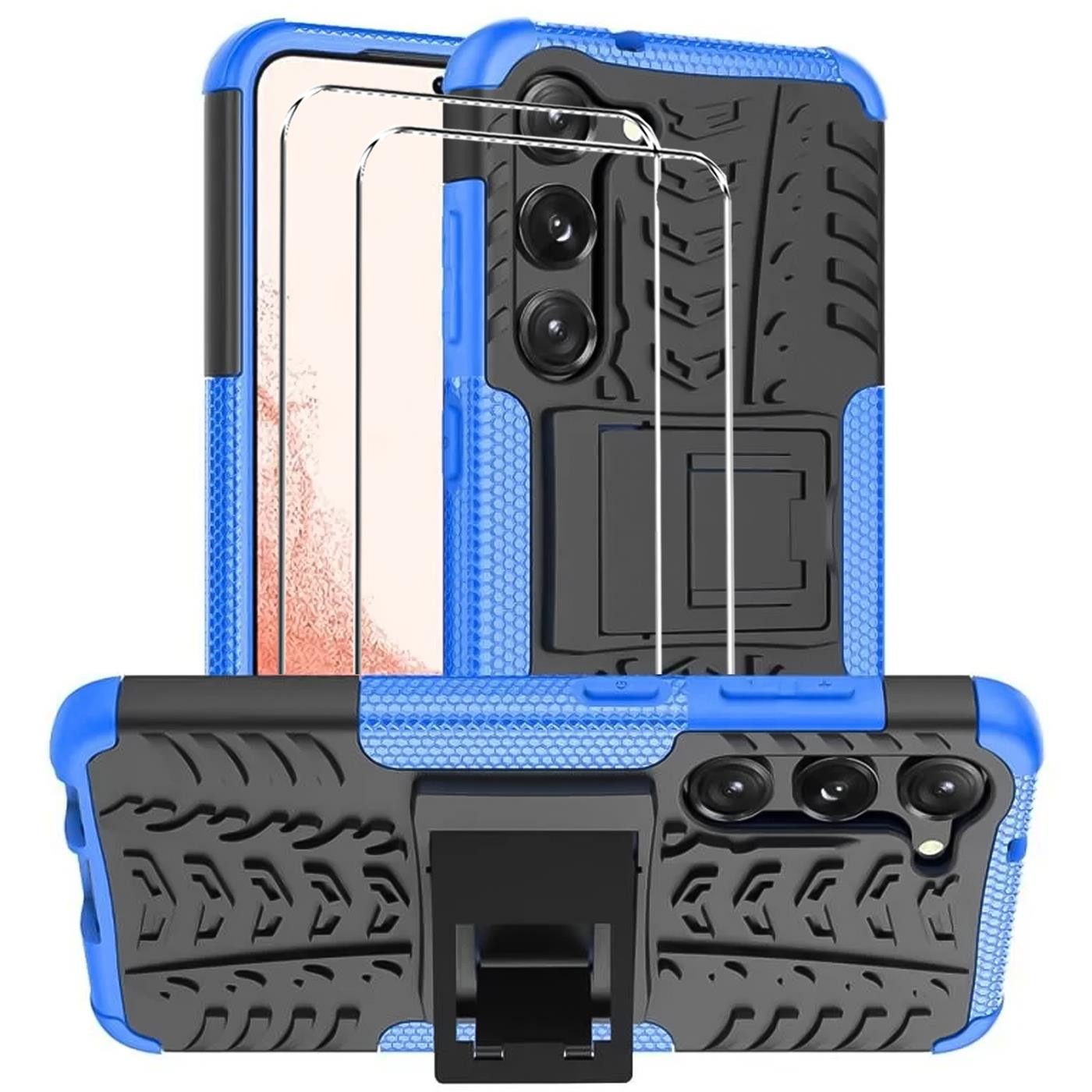 CoolGadget Handyhülle Blau als 2in1 Schutz Cover Set für das Samsung Galaxy Note 20 6,7 Zoll, 2x Glas Display Schutz Folie + 1x TPU Case Hülle für Galaxy Note 20