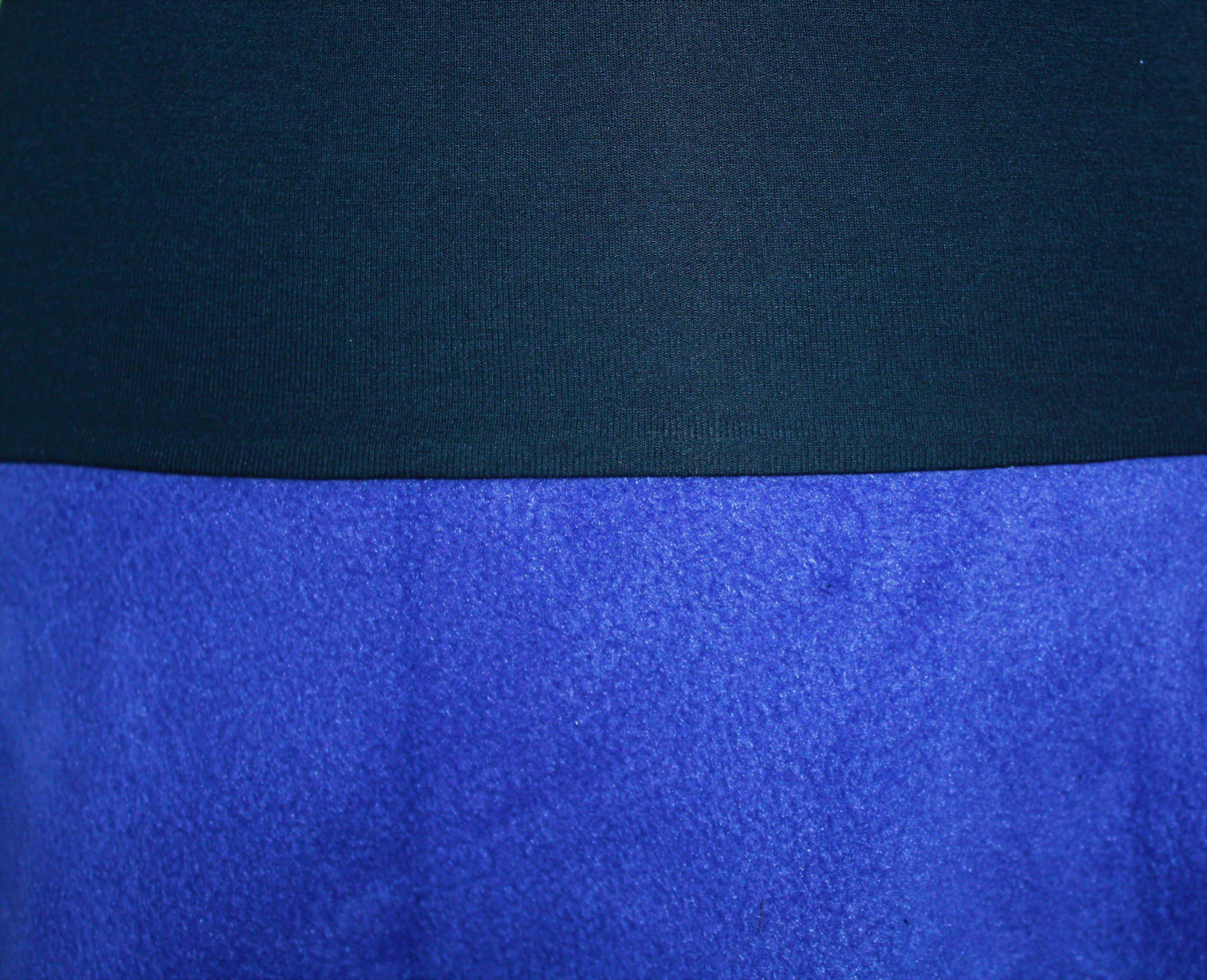 design Fleece Blau dunkle Bund Bund elastischer Royalblau A-Linien-Rock 57cm
