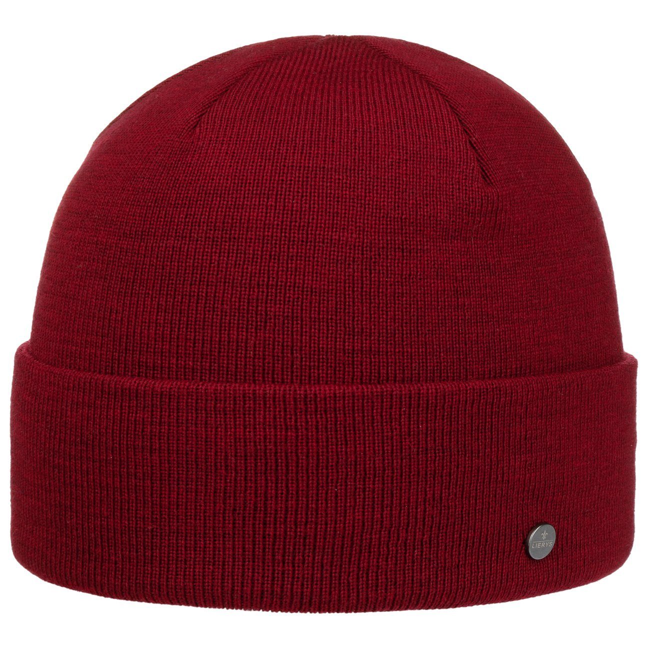 Lierys Beanie (1-St) Strickmütze mit Umschlag, Made in Germany bordeaux