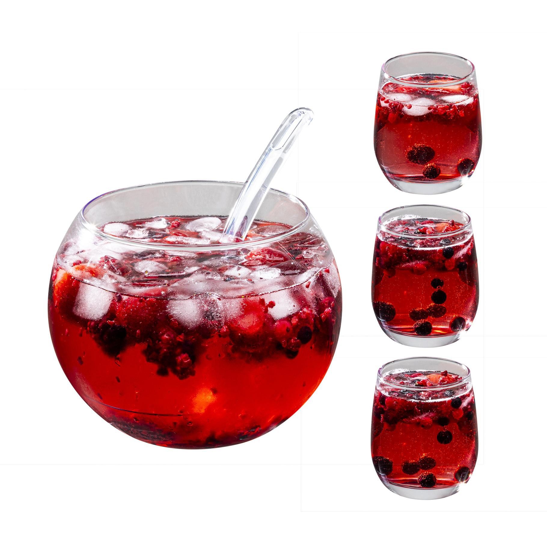 HI Bowle-Set Bowle-Set mit 6 Gläsern Füllmenge Bowle: ca. 3,3L 6 x Gläser je 350ml (Set bestehend aus 1 Bowlebehälter und 6 Gläsern)