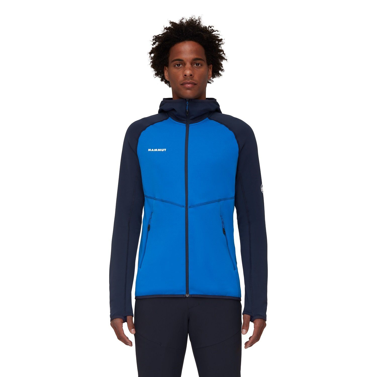 Fleecejacke Aconcagua ML (Midlayer) mit Kapuze eisblau/marineblau Herren
