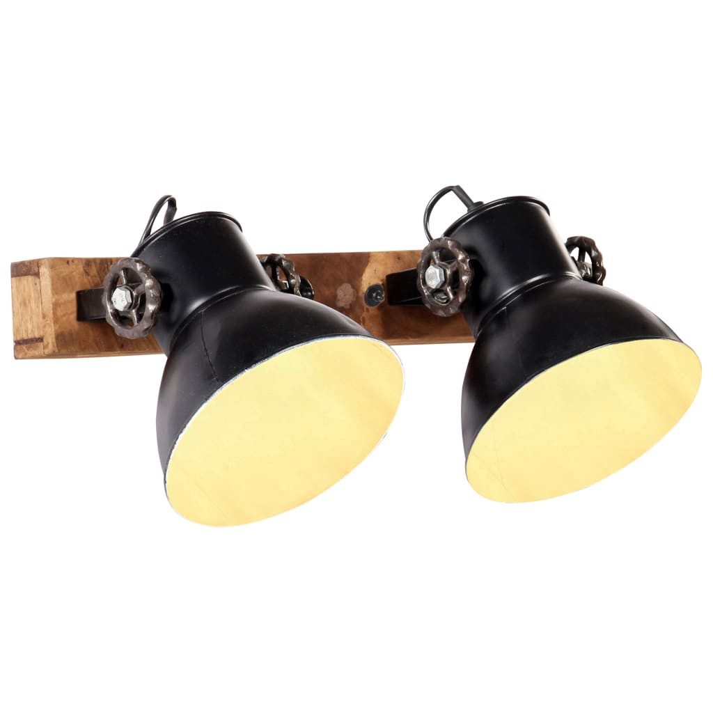 vidaXL Deckenleuchten NA Wandlampe Industriestil Schwarz 45x25 cm E27 Wandleuchten 2er Strah