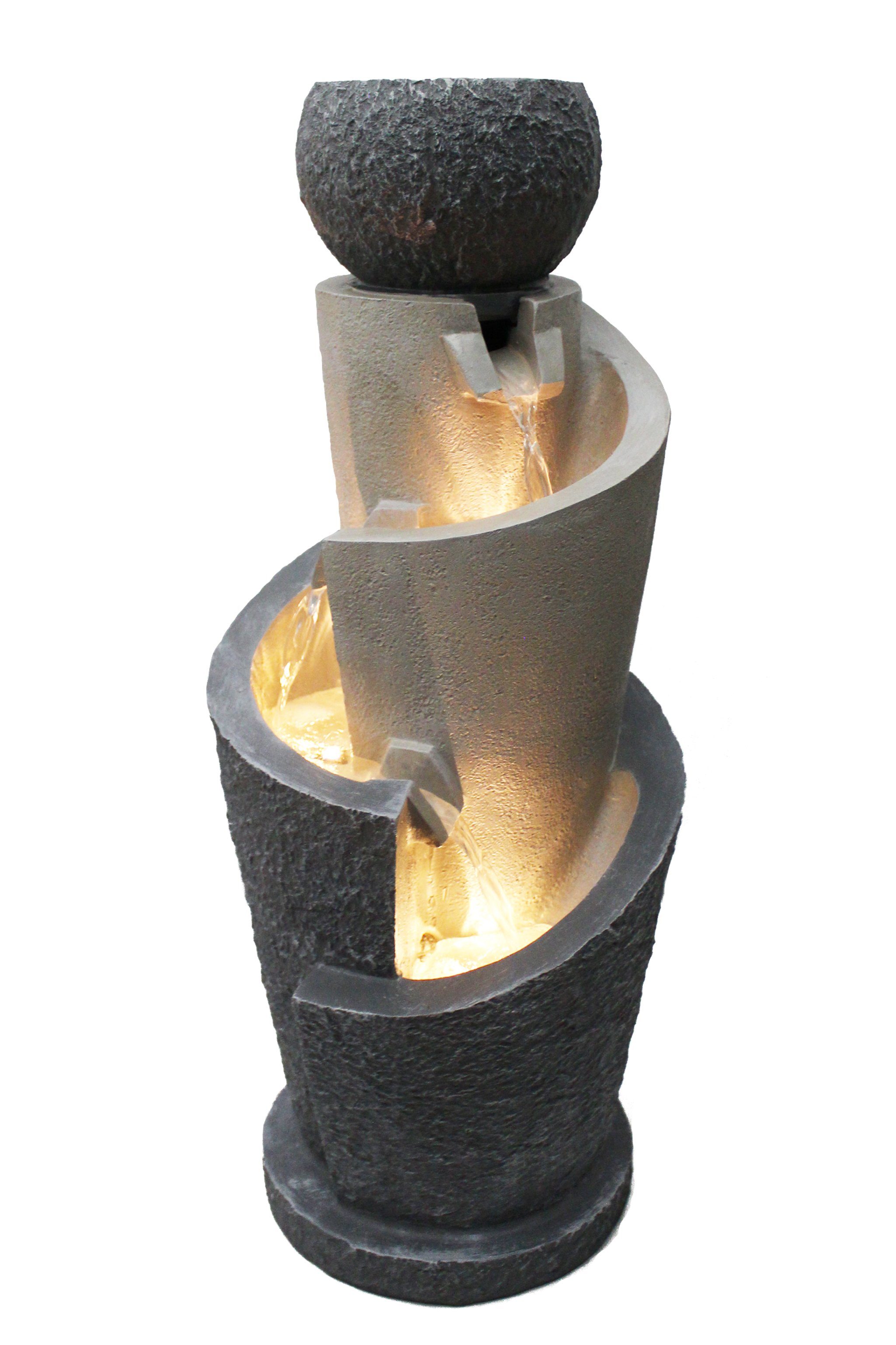 Arnusa Gartenbrunnen Springbrunnen mit LED Beleuchtung inkl. Dekobecken, Ga günstig online kaufen