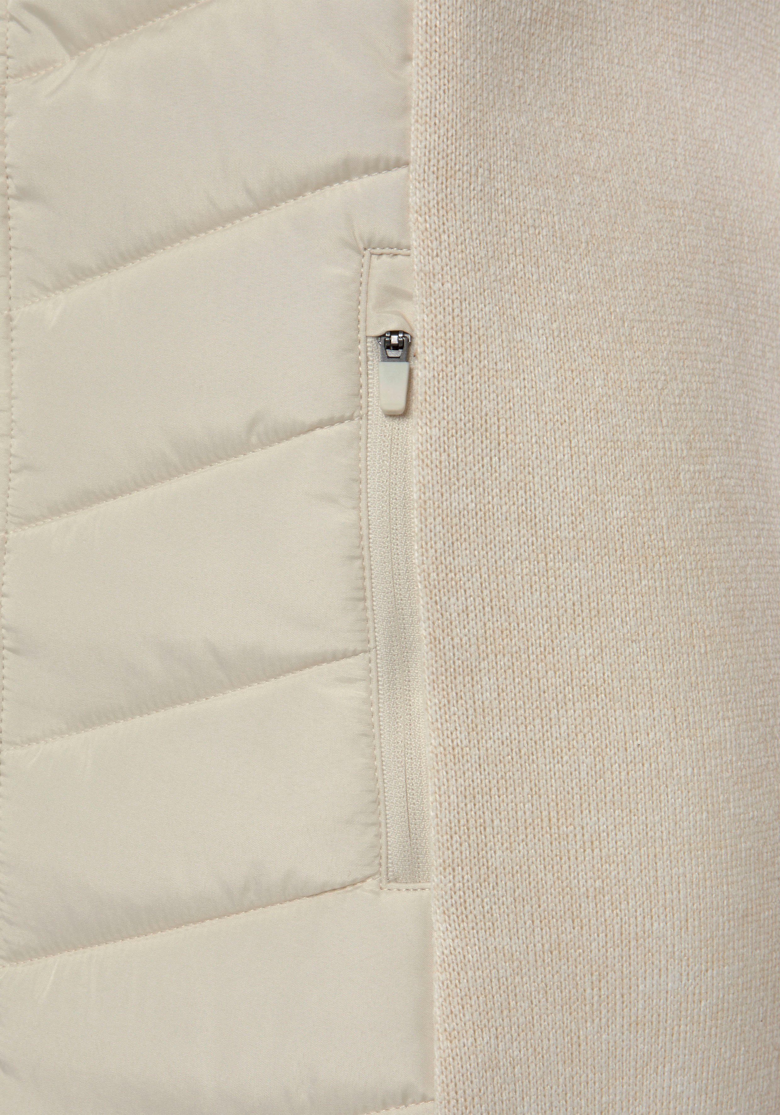 Vivance Steppjacke mit beige Strickfleece-Ärmeln