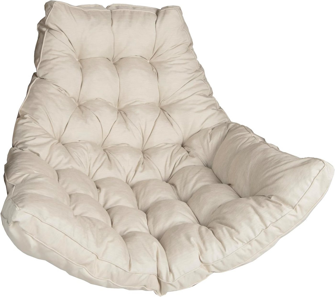 sunnypillow Polsterauflage Hängesessel Kissen - Auflage für Rattan & Polyrattan Hängeschaukel, Ecru