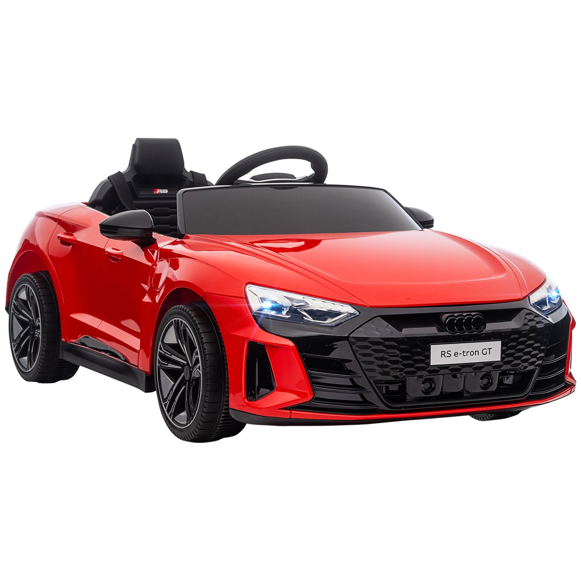 HOMCOM Elektro-Kinderauto Audi-lizenziert, Hupe & Musik & Scheinwerfer, Belastbarkeit 25 kg, (1-tlg), für Garten, Balkon, Schwarz