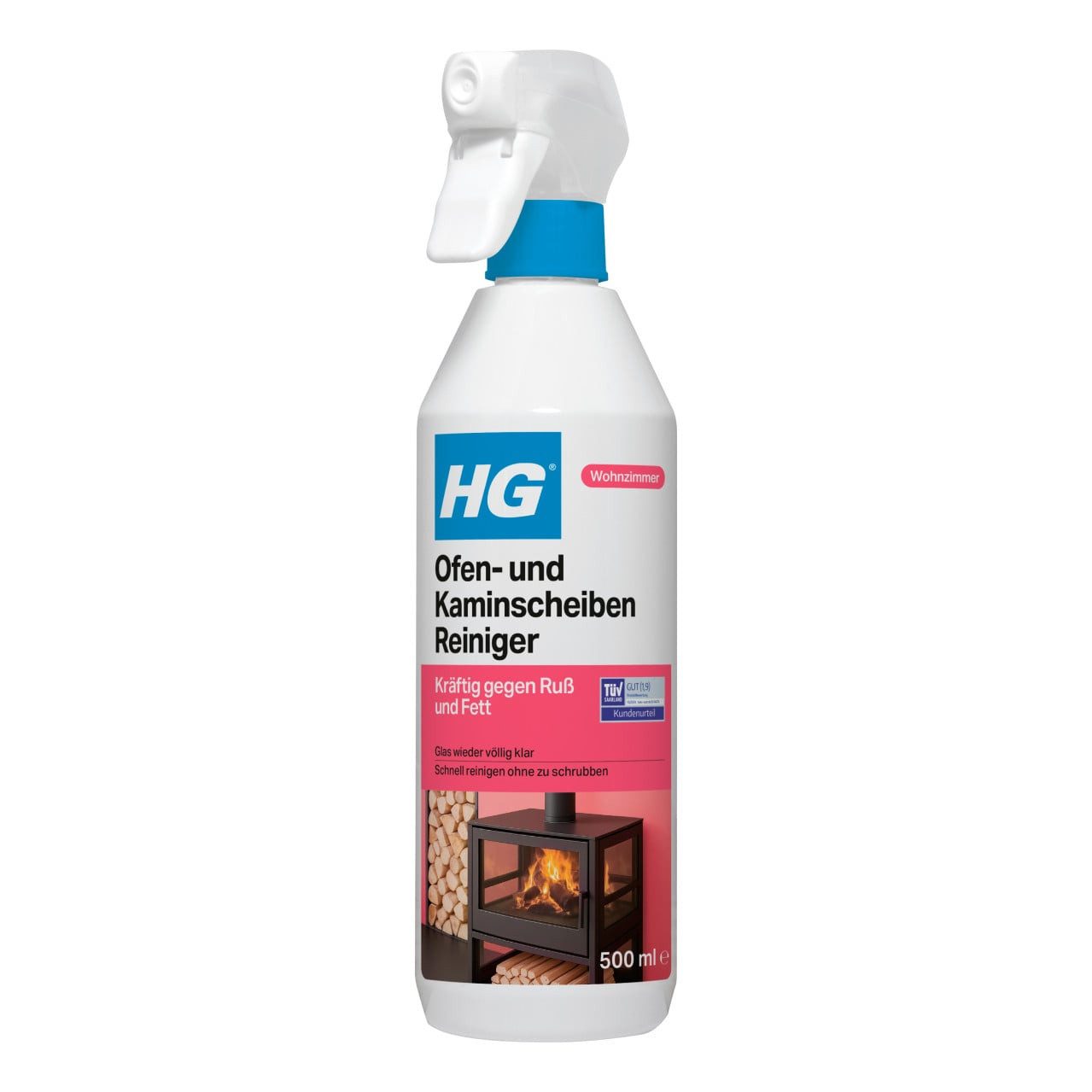 HG International B.V. HG Ofen und Kaminscheibenreiniger 500 ml Scheibenreiniger