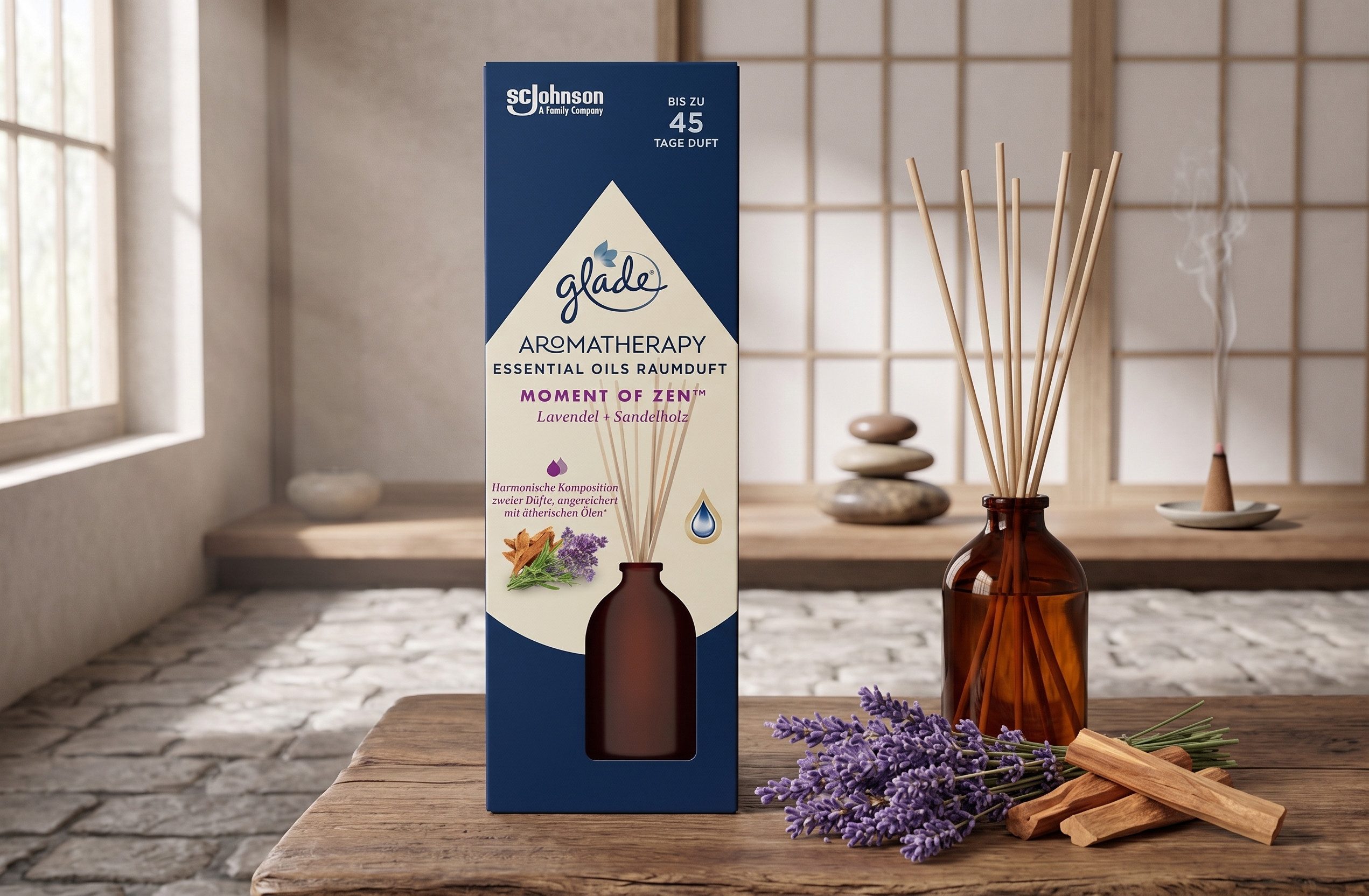 Glade Raumduft Duftstäbchen Aromatherapy Essential Oils - Moment of Zen, 80 ml