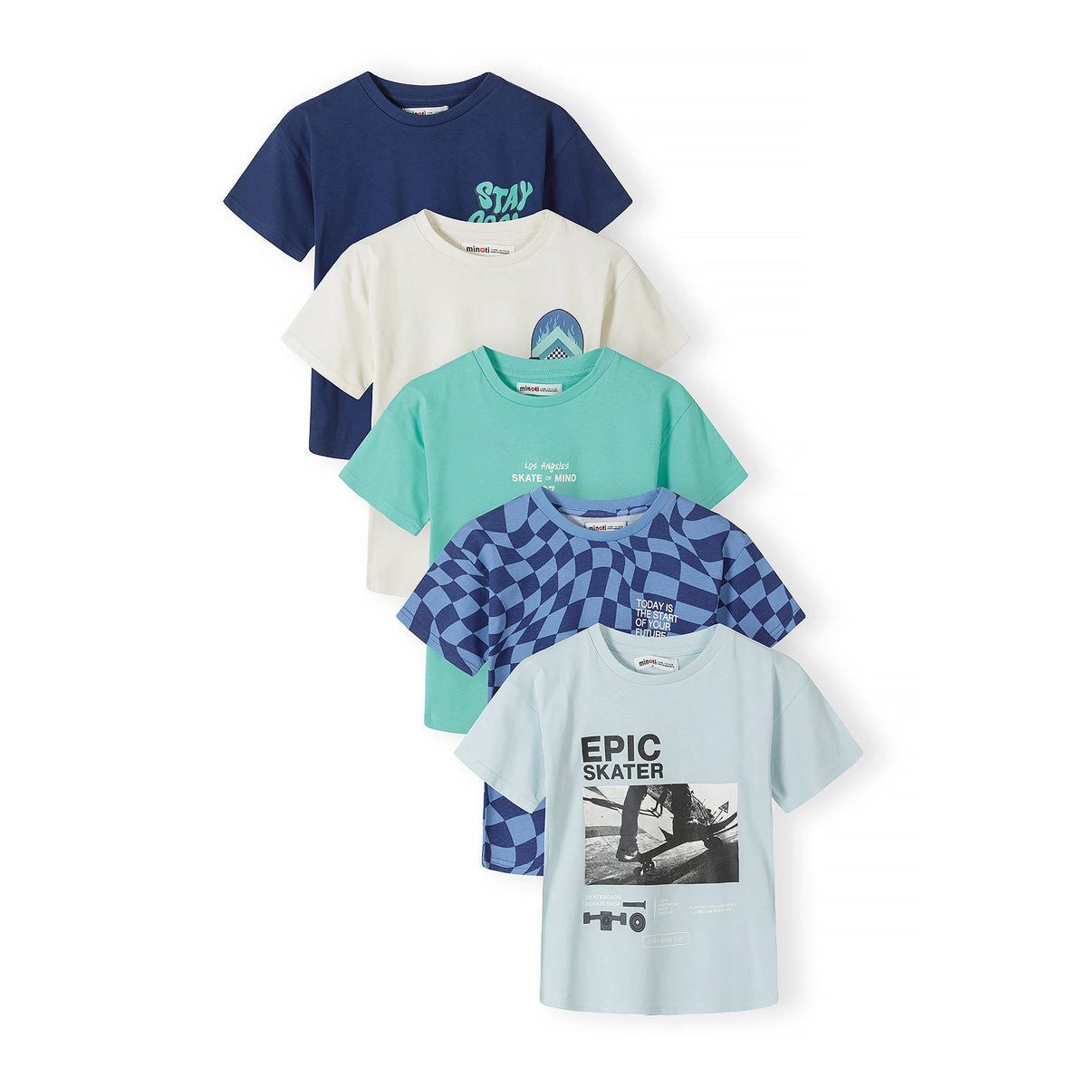 MINOTI T-Shirt für Jungen (Packung, 5-tlg) Skater-Prints