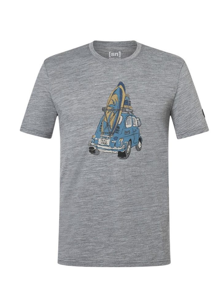 SUPER.NATURAL T-Shirt Carsurf Tee (Merino-Mix) grau Herren