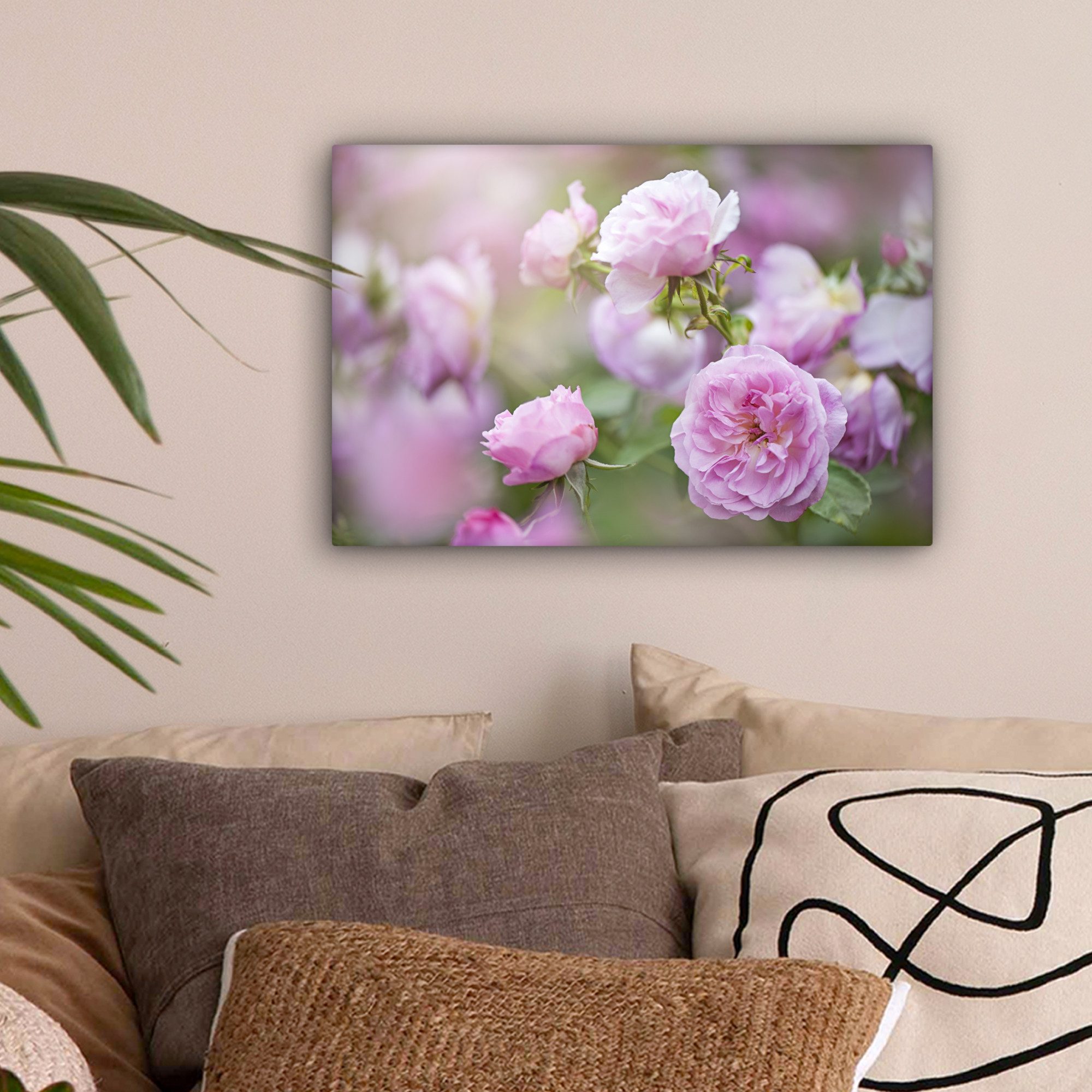OneMillionCanvasses® Leinwandbild Pflanzen von rosa Rosen günstig online kaufen
