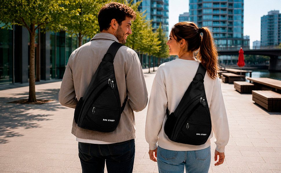 BAG STREET INTERNATIONAL Daypack Sling Bag Crossbody Schulterrucksack mit Sicherheitsfach Leicht Alltag