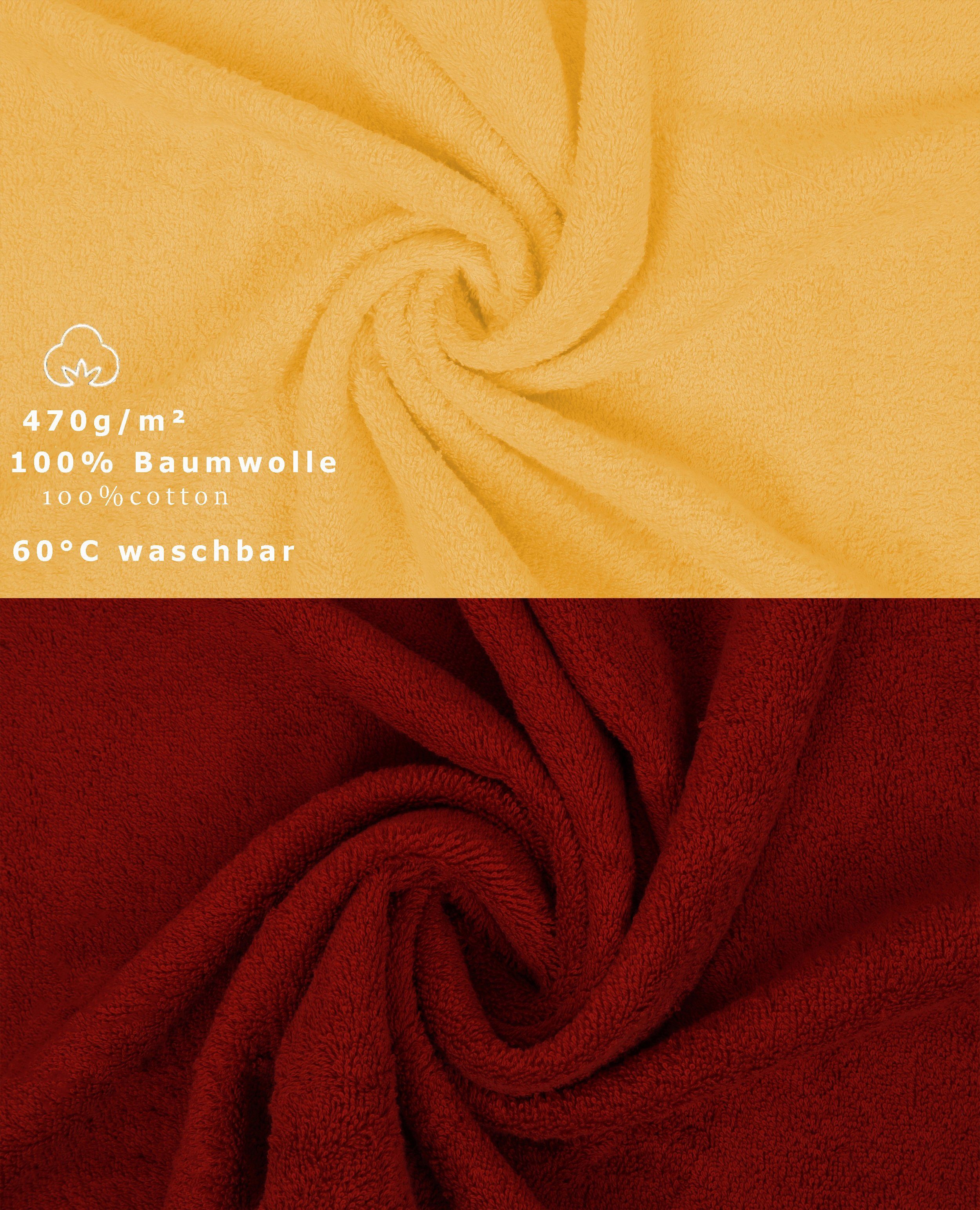 (12-tlg) 12-tlg. Handtuch Betz 100% honiggelb/rubinrot, Set Farbe Premium Set Handtuch Baumwolle,