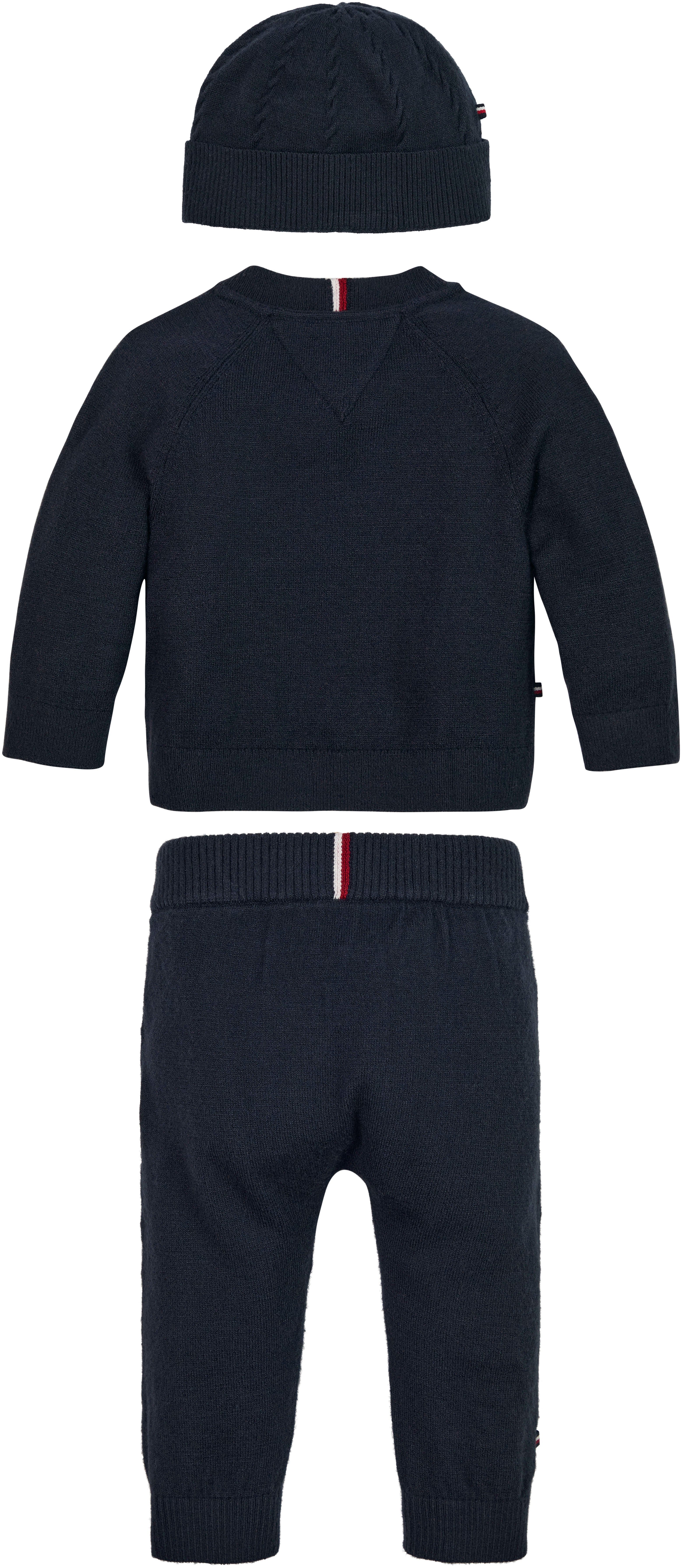 Tommy Hilfiger Langarmbody BABY KNITTED SET GIFTBOX (3-tlg) mit Tommy  Hilfiger Logo-Flag