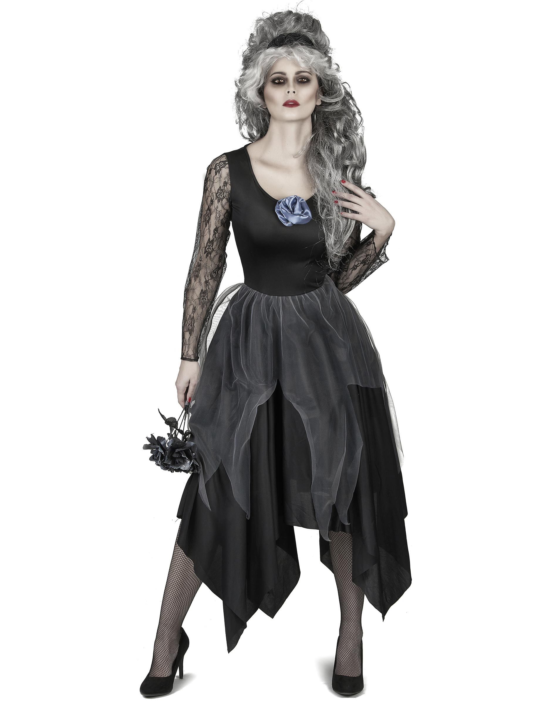 JADEO Monster-Kostüm Dunkle Braut Horrorbraut-Damenkostüm schwarz