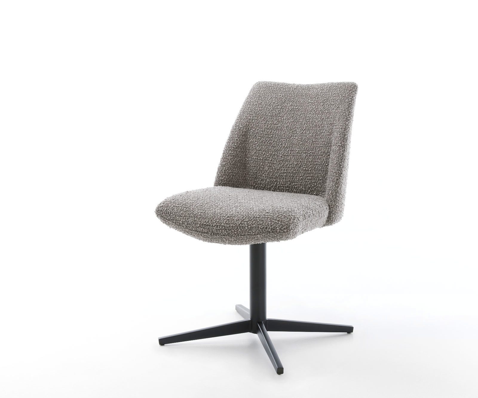 DELIFE Polsterstuhl Elso-Flex, Fußkreuz Schwarz Bouclé günstig online kaufen