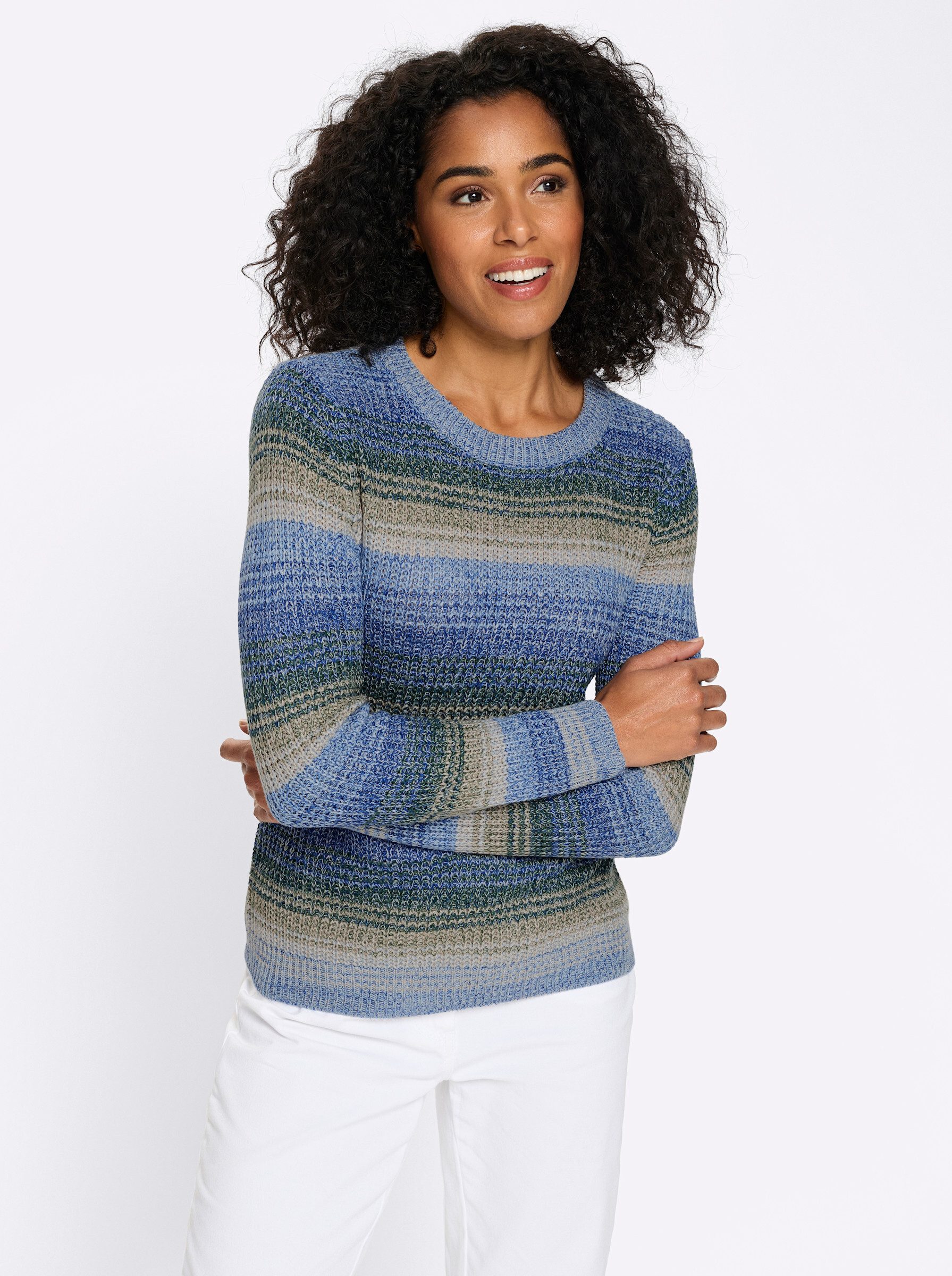Strickpullover Langarm-Pullover Langarm Rippoptik
