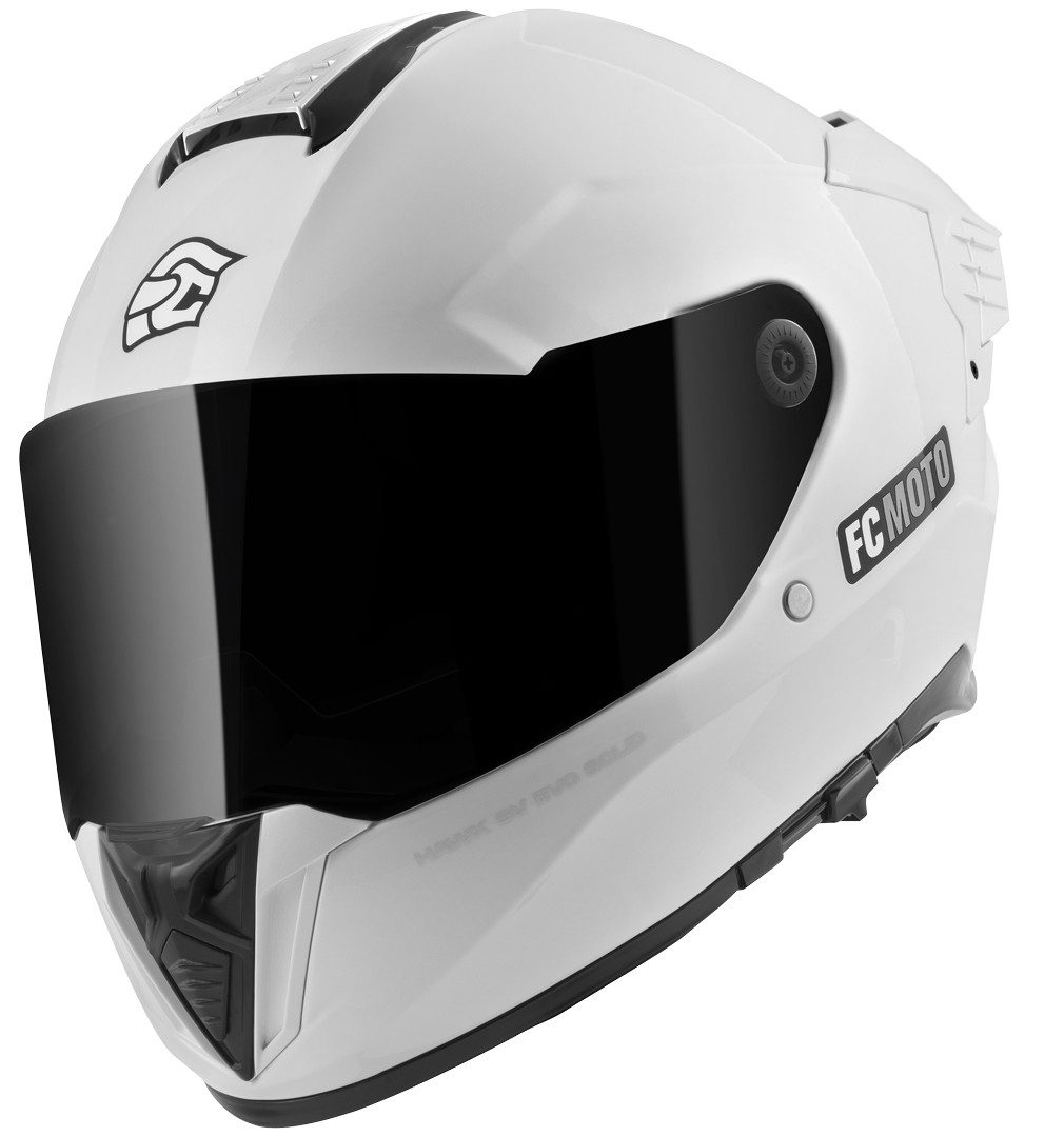 FC-Moto Motorradhelm Hawk EVO Solid Helm, integriertes Sonnenvisier,vorbereitet für Kommunikationssystem